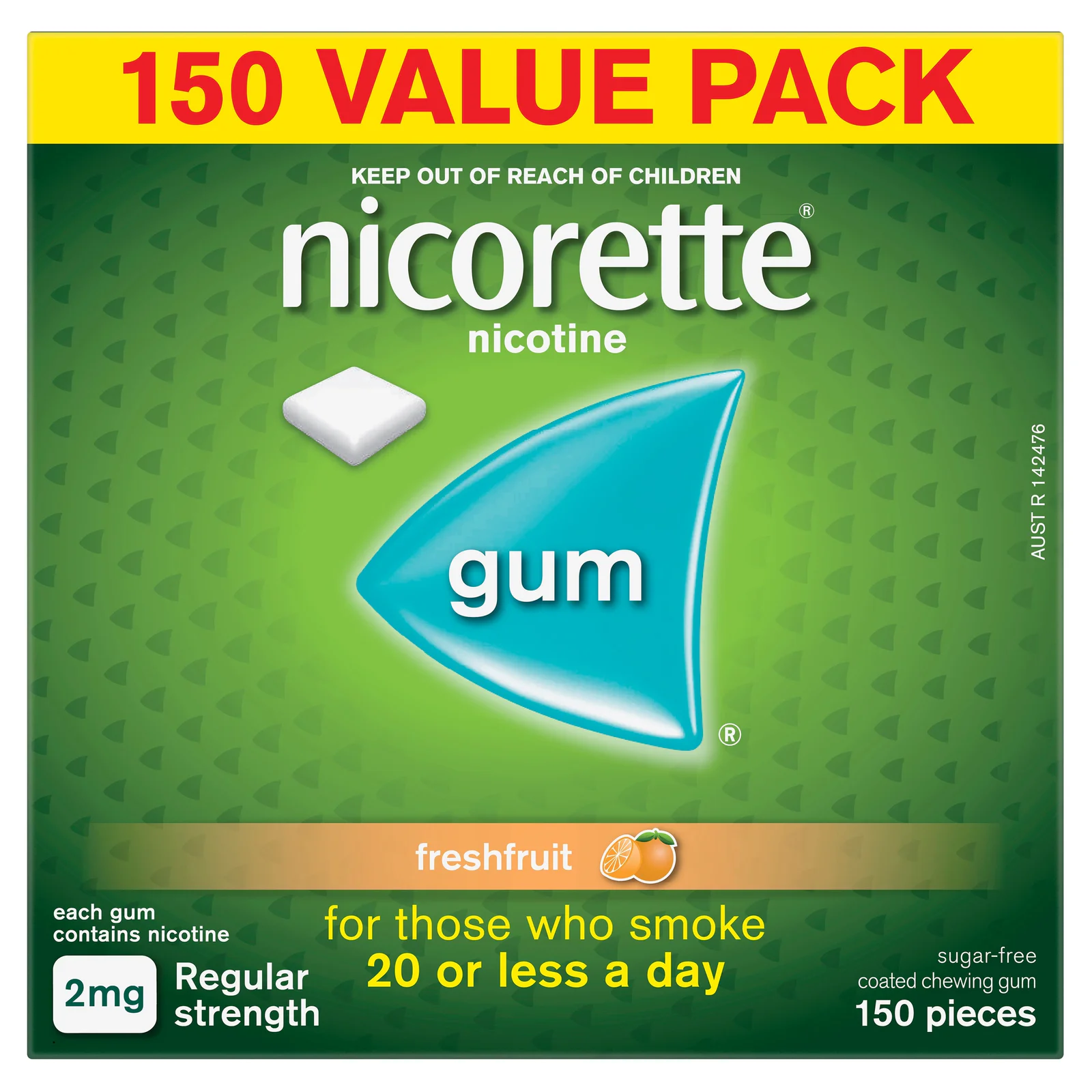 Nicorette Gum Freshfruit 2mg 150 pieces