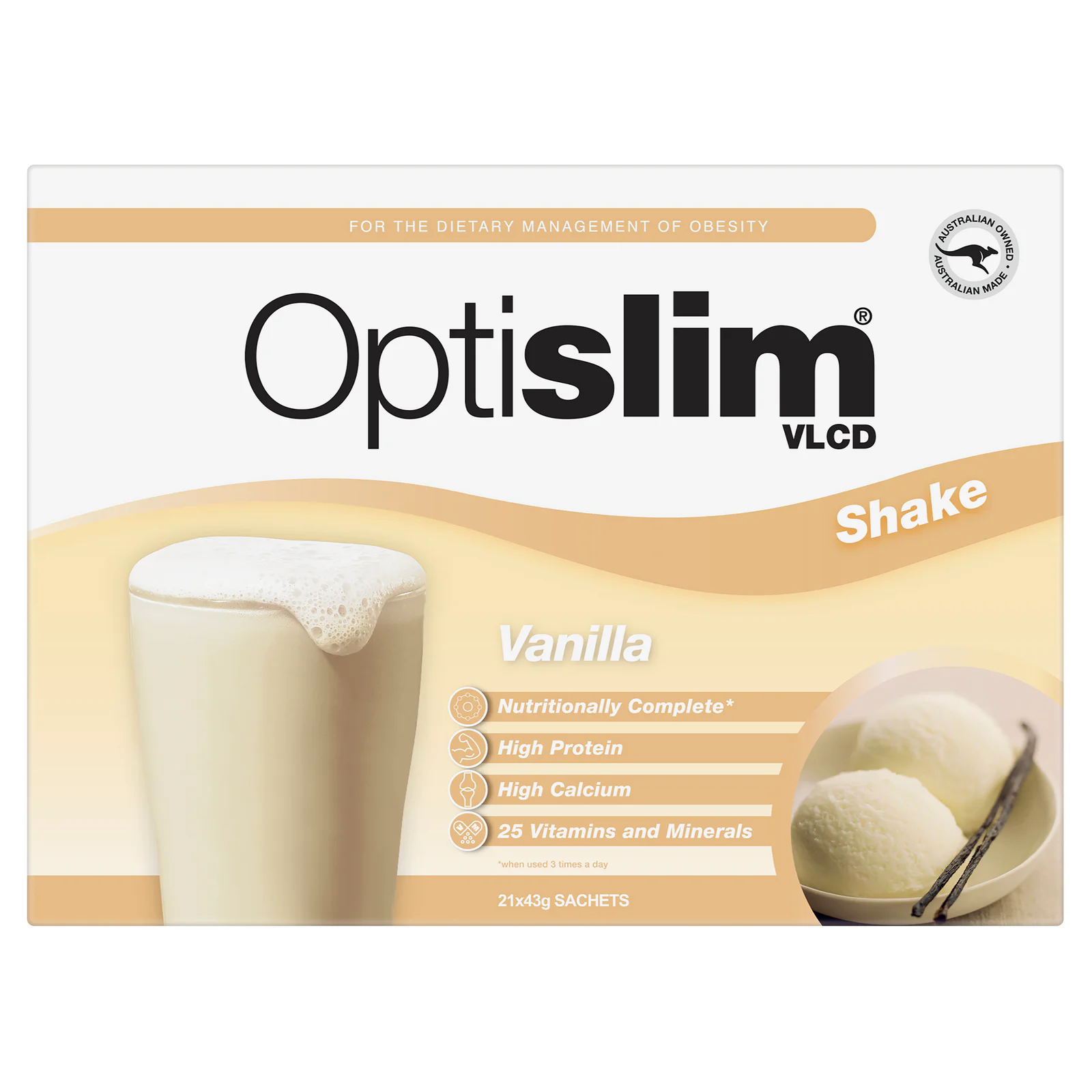 Optislim VLCD Shake Vanilla 43g 21 Pack