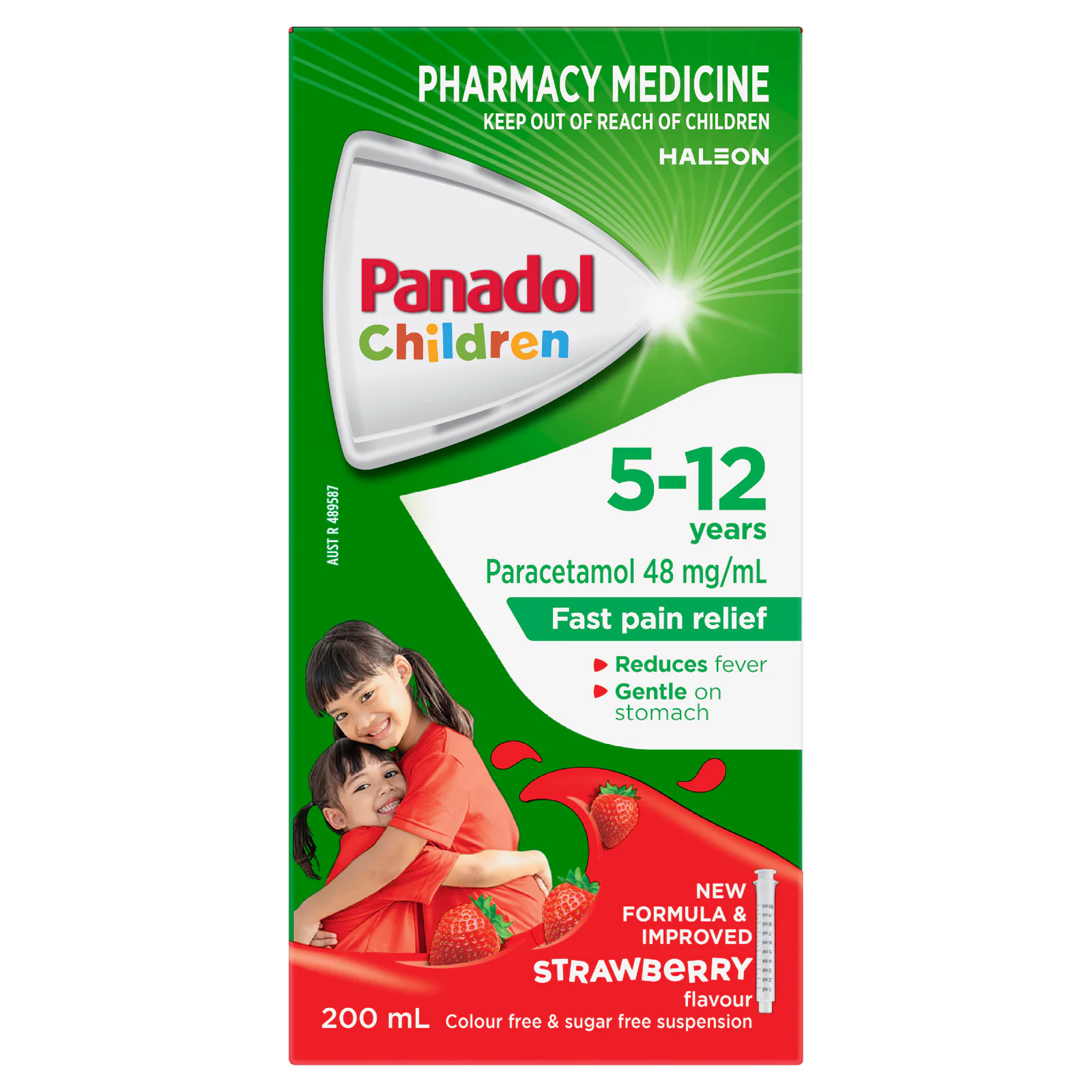 Panadol Children 5-12 Years Colourfree Suspension Strawberry Flavour 200ml