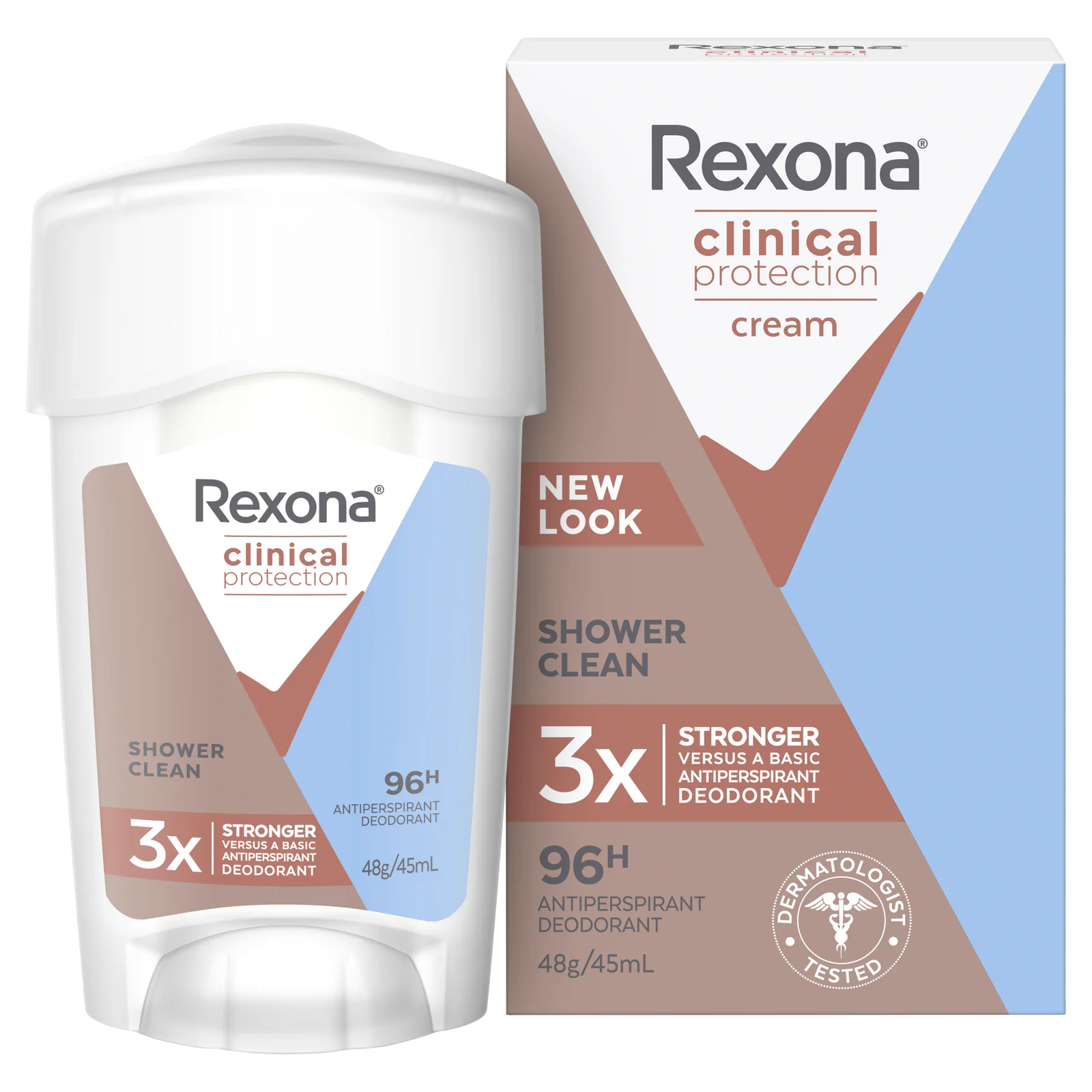 Rexona Clinical Protection Women Antiperspirant Cream Shower Clean 45ml