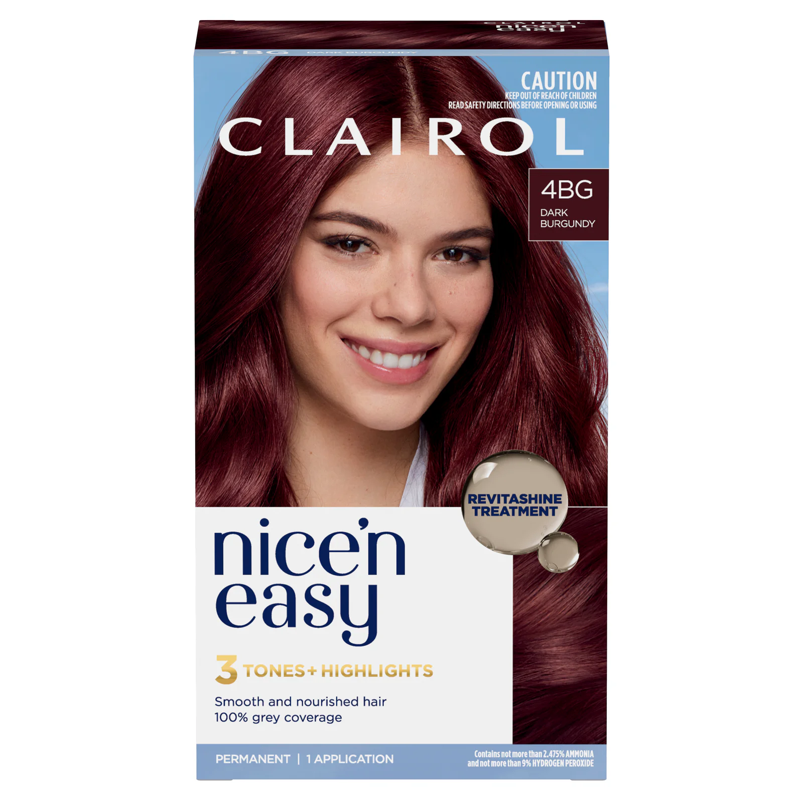 Clairol Nice 'n Easy 4BG Natural Burgundy Permanent Hair Colour 1 Pack