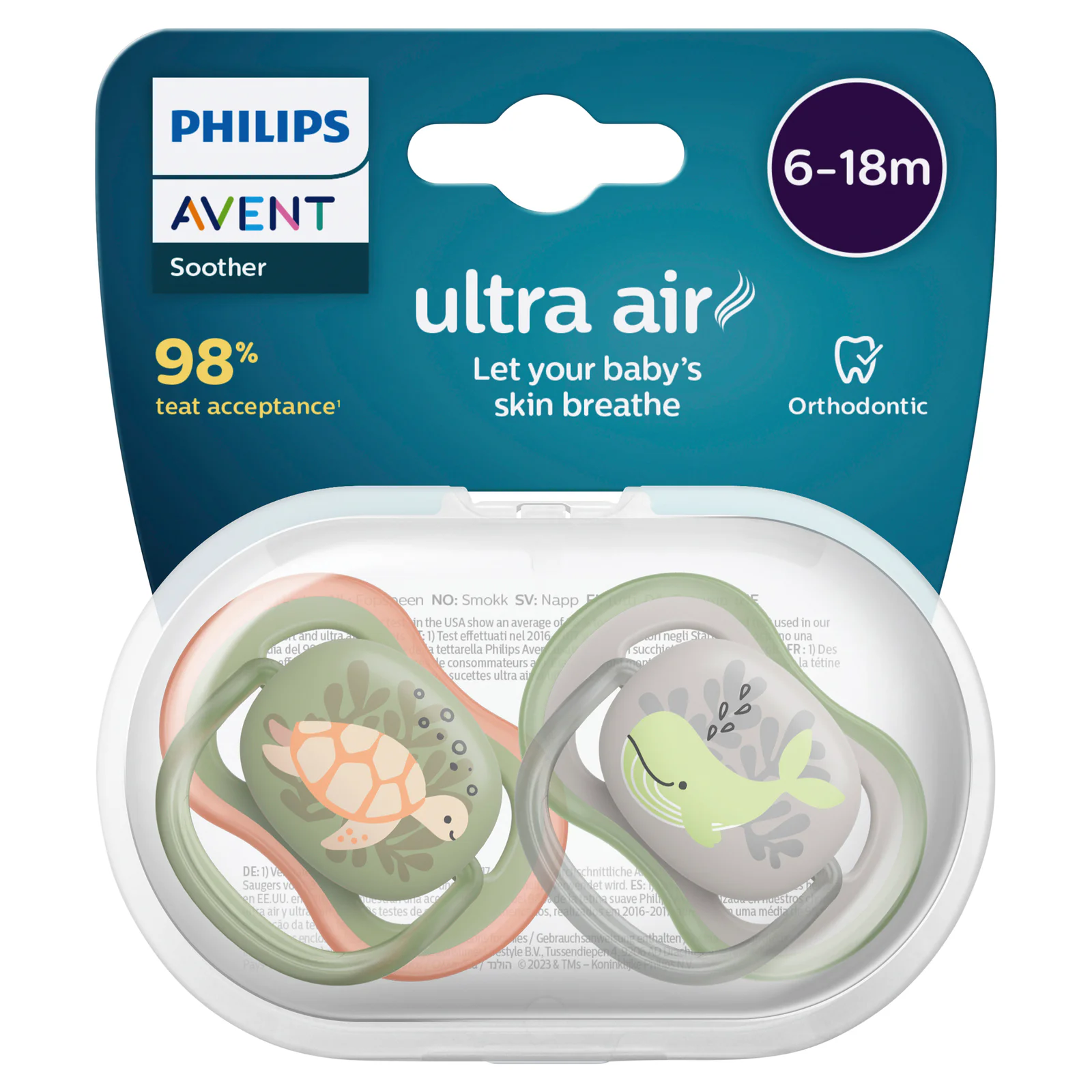 Avent Ultra Air Soother 6-18 Months Deco Mixed 2 pack