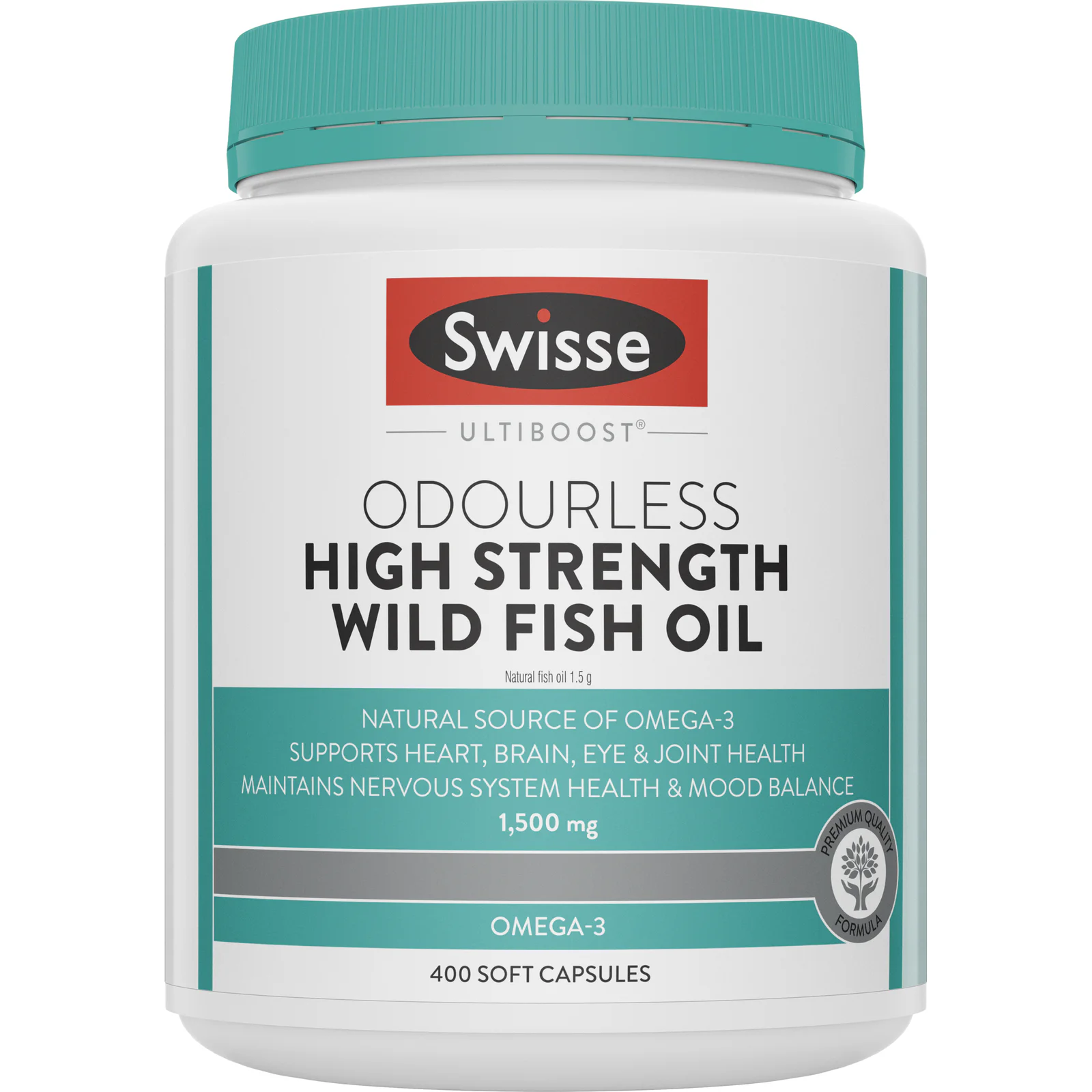 Swisse Ultiboost Odourless High Strength Wild Fish Oil 1500mg - 400 capsules