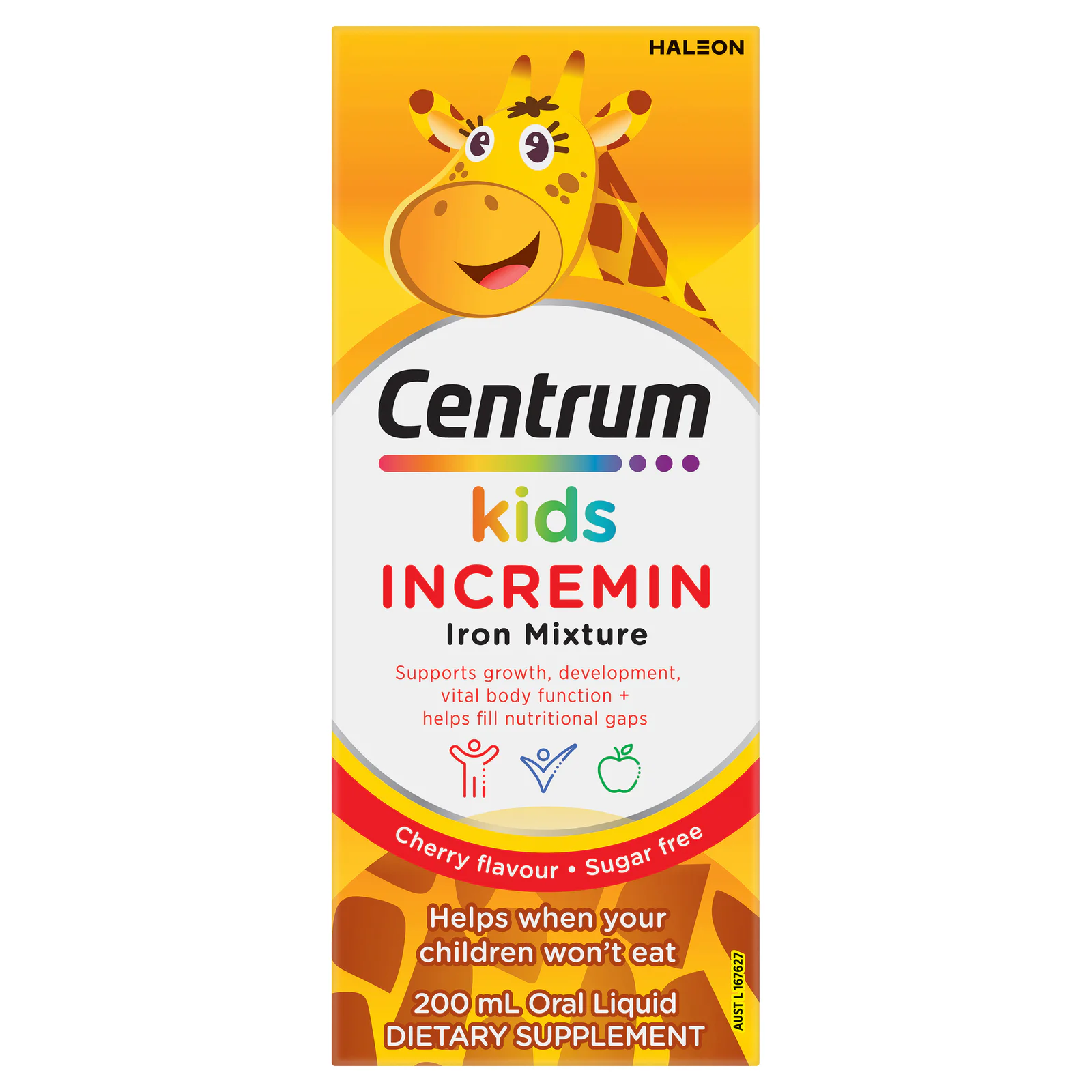 Centrum Kids Incremin Iron Mixture Cherry Flavour 200ml