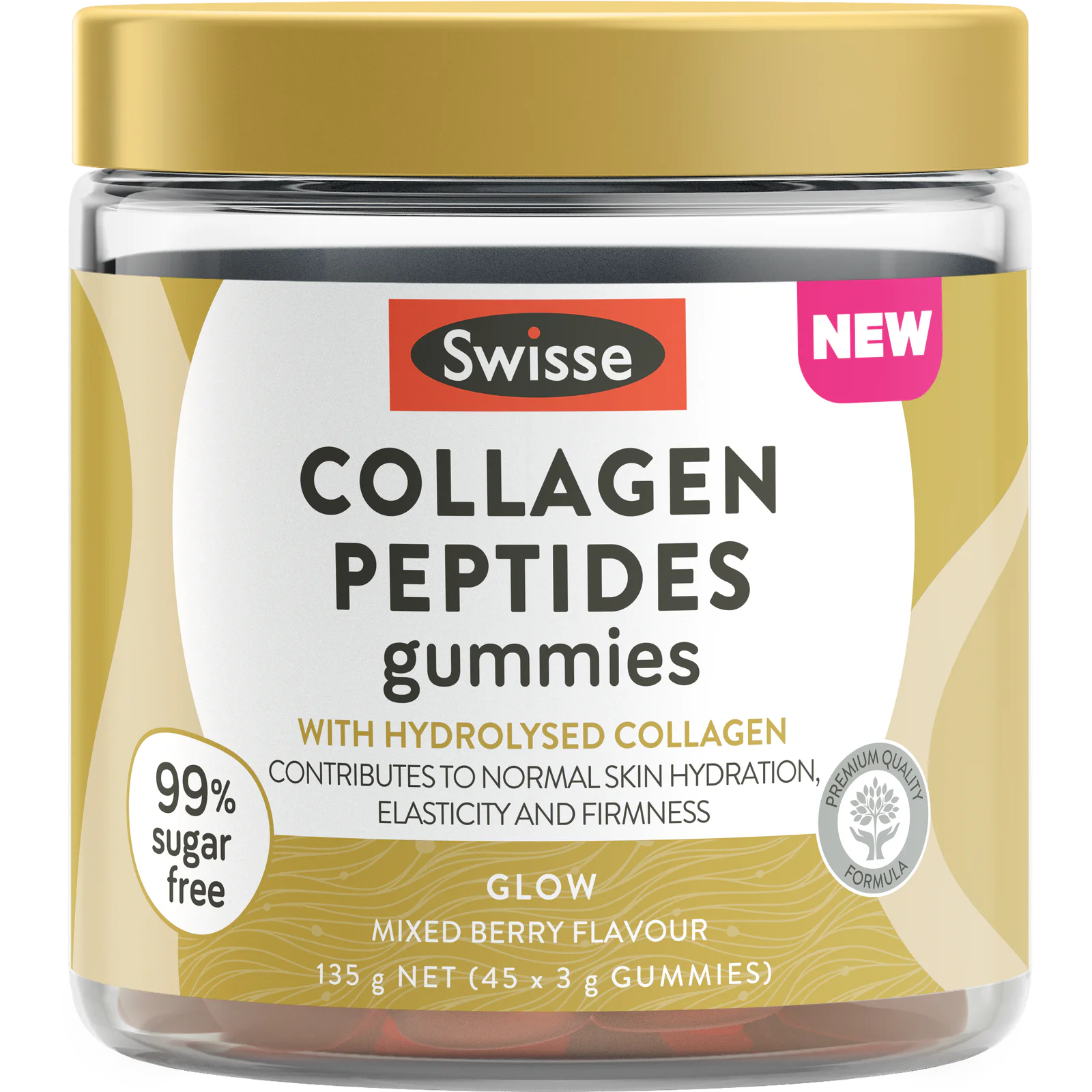 Swisse Beauty Collagen Glow Gummies Strawberry and Vanilla 45 Pack