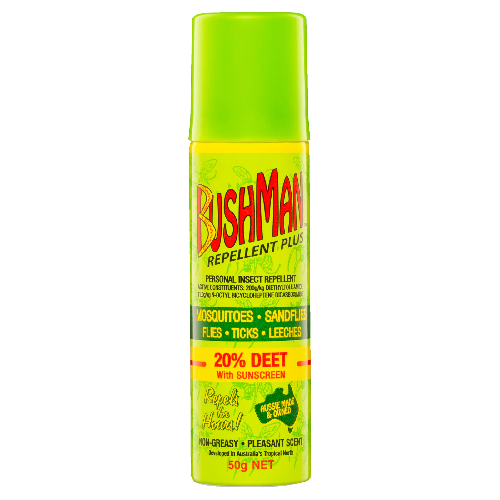 Bushman Plus Personal Insect Repellent With Sunscreen Aerosol Spray 50g
