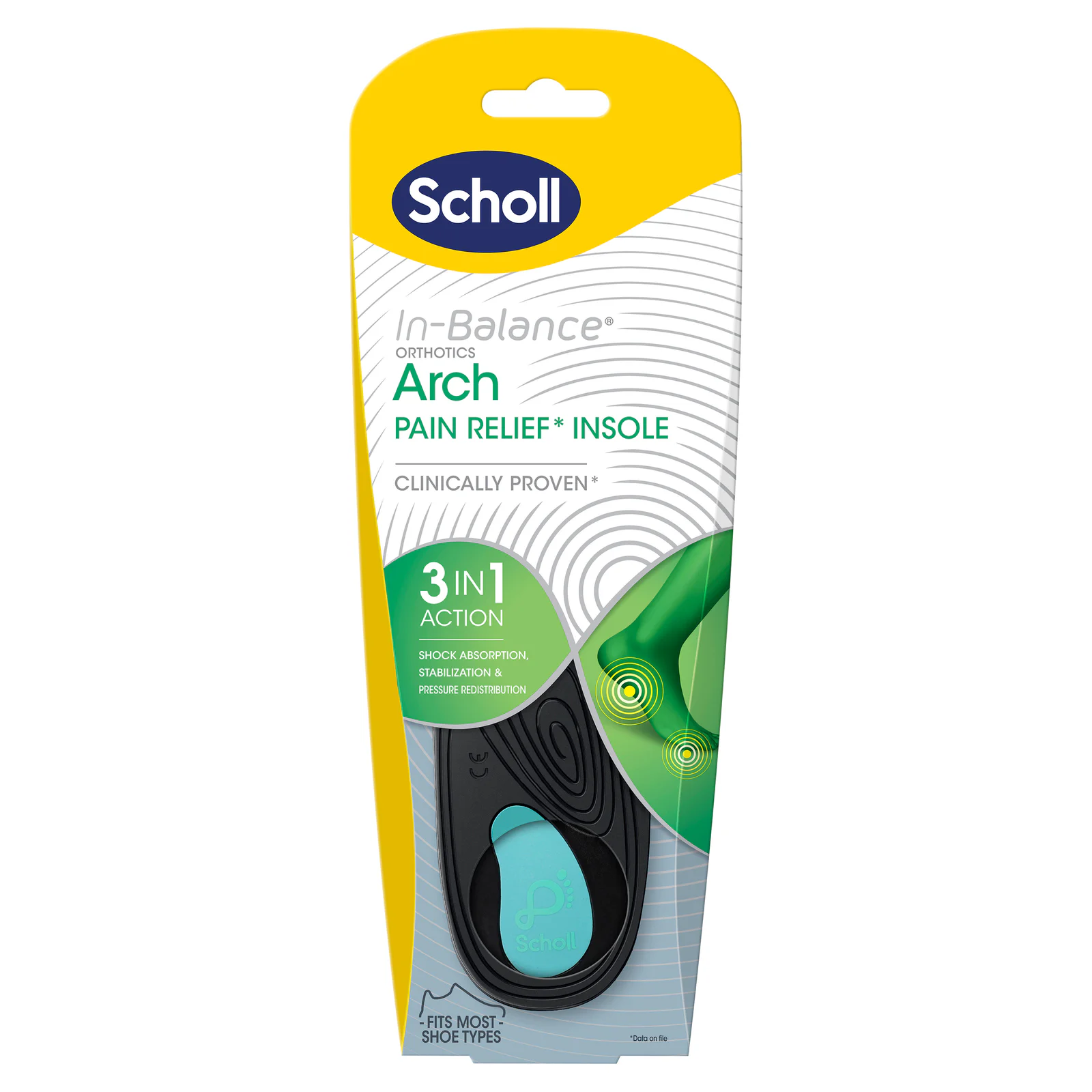 Scholl In-Balance Ball Of Foot & Arch Orthotic Insole Large 1 pair