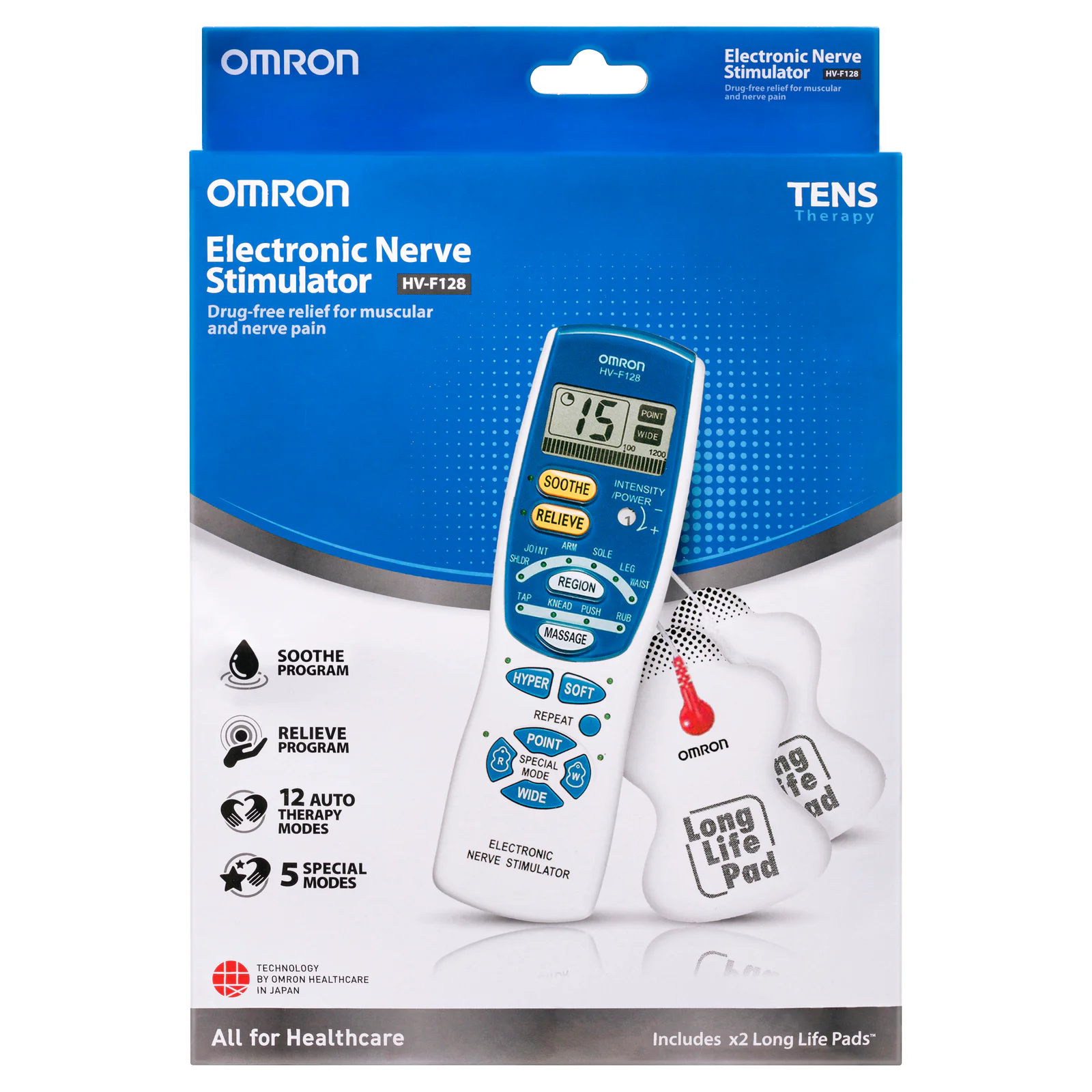 Omron T.E.N.S Therapy Device HV-F128 - 1 unit