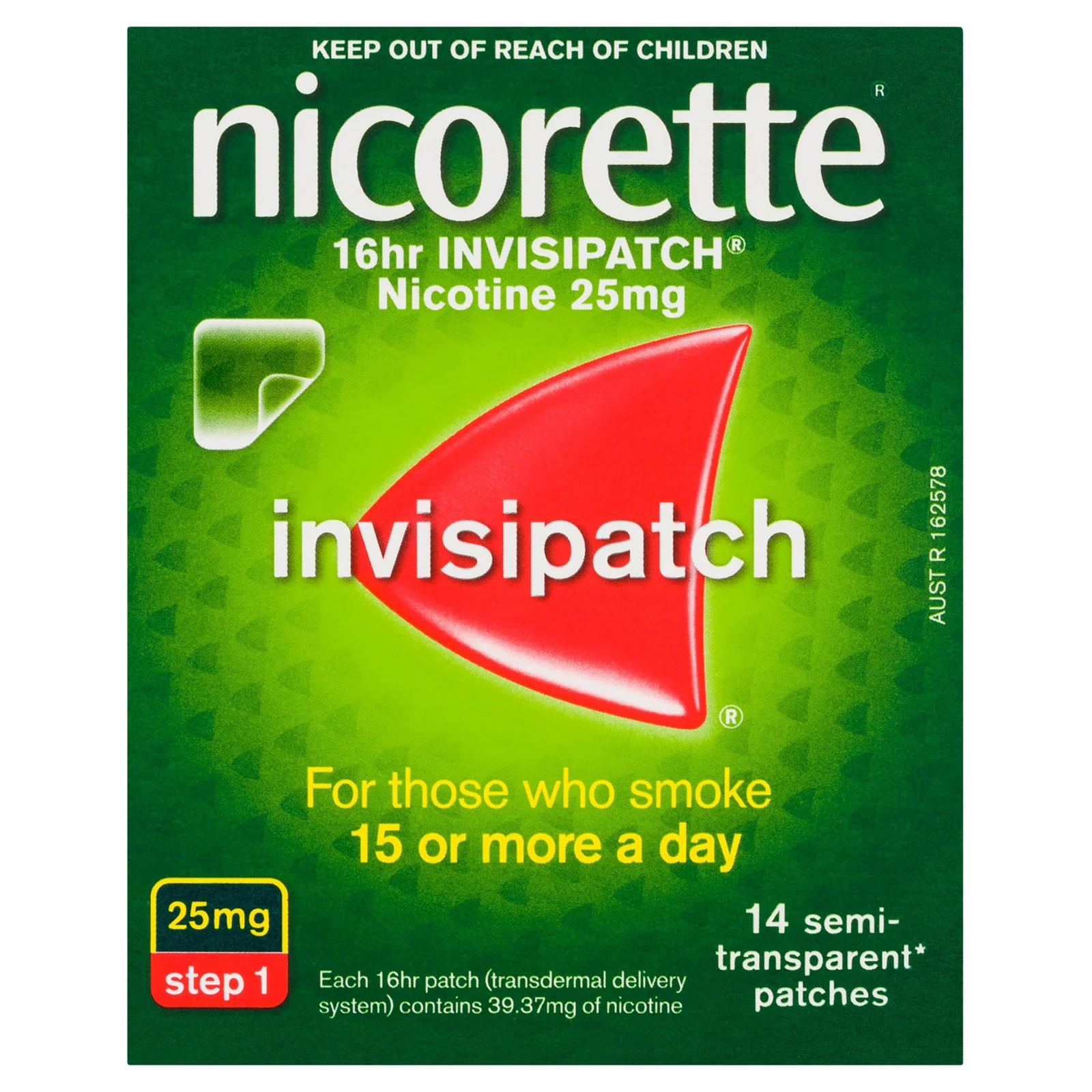 Nicorette 16hr Invisipatch 25mg Step 1 - 14 patches