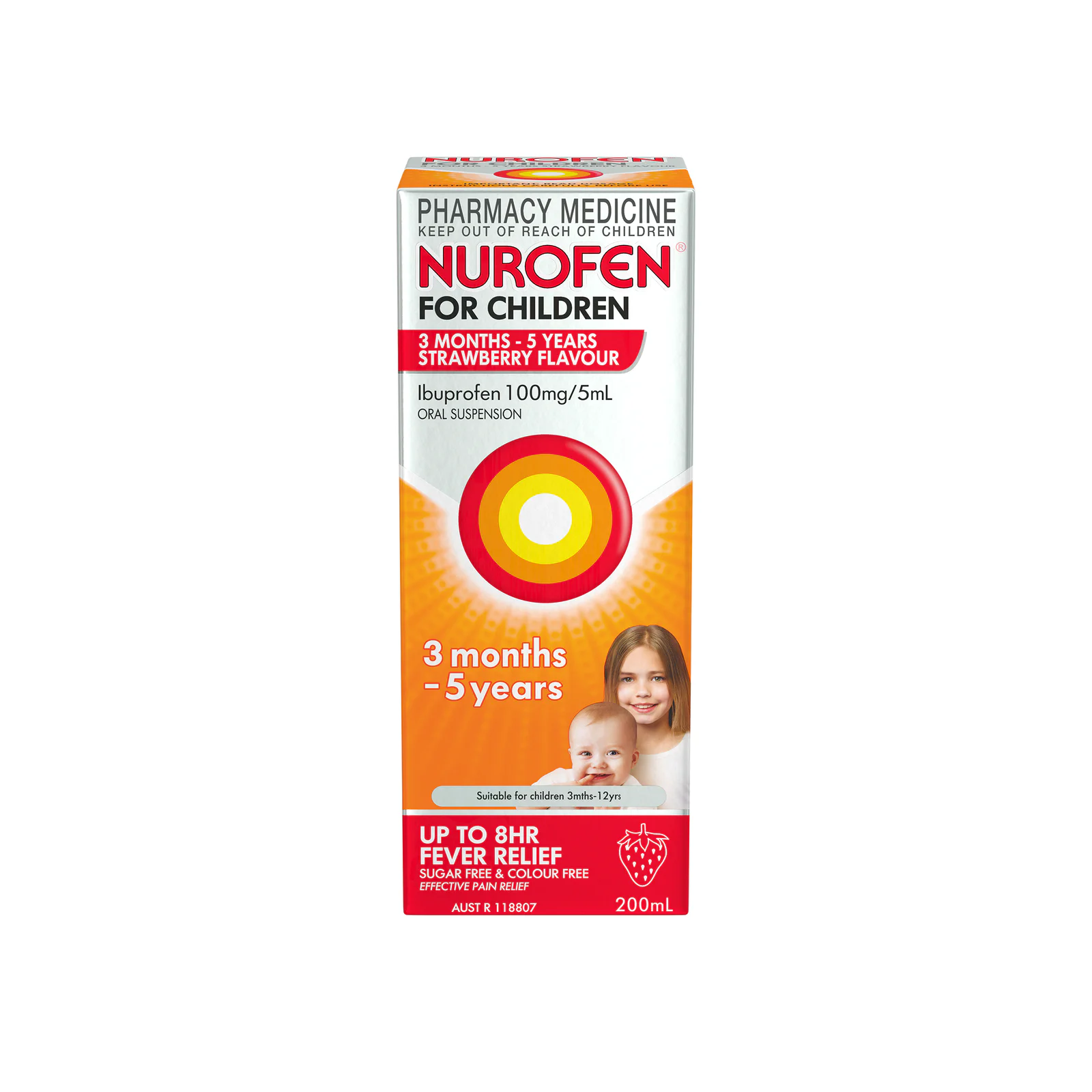 Nurofen for Children 3 Months to 5 Years Strawberry 200ml