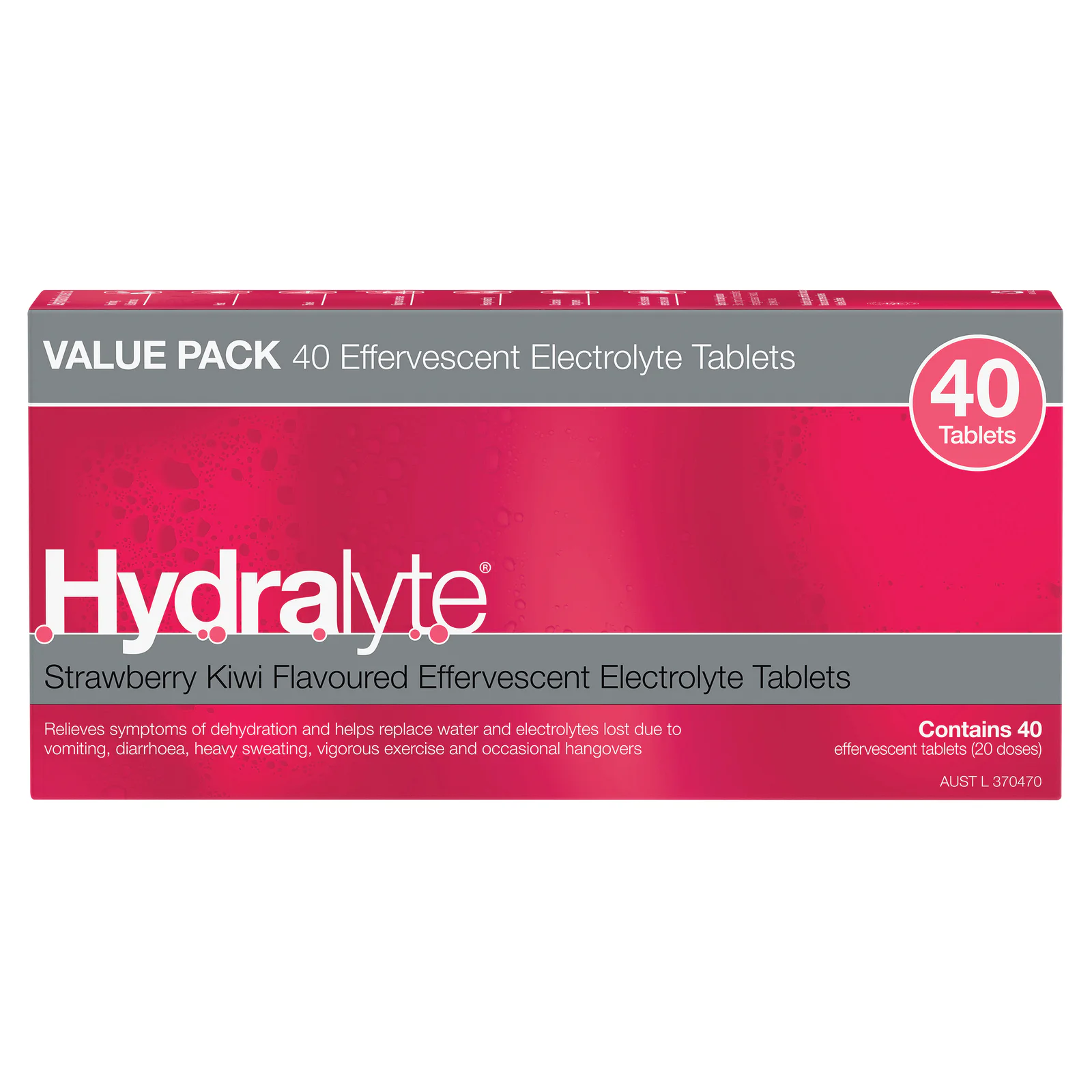 Hydralyte Effervescent  Strawberry Kiwi 40 tablets