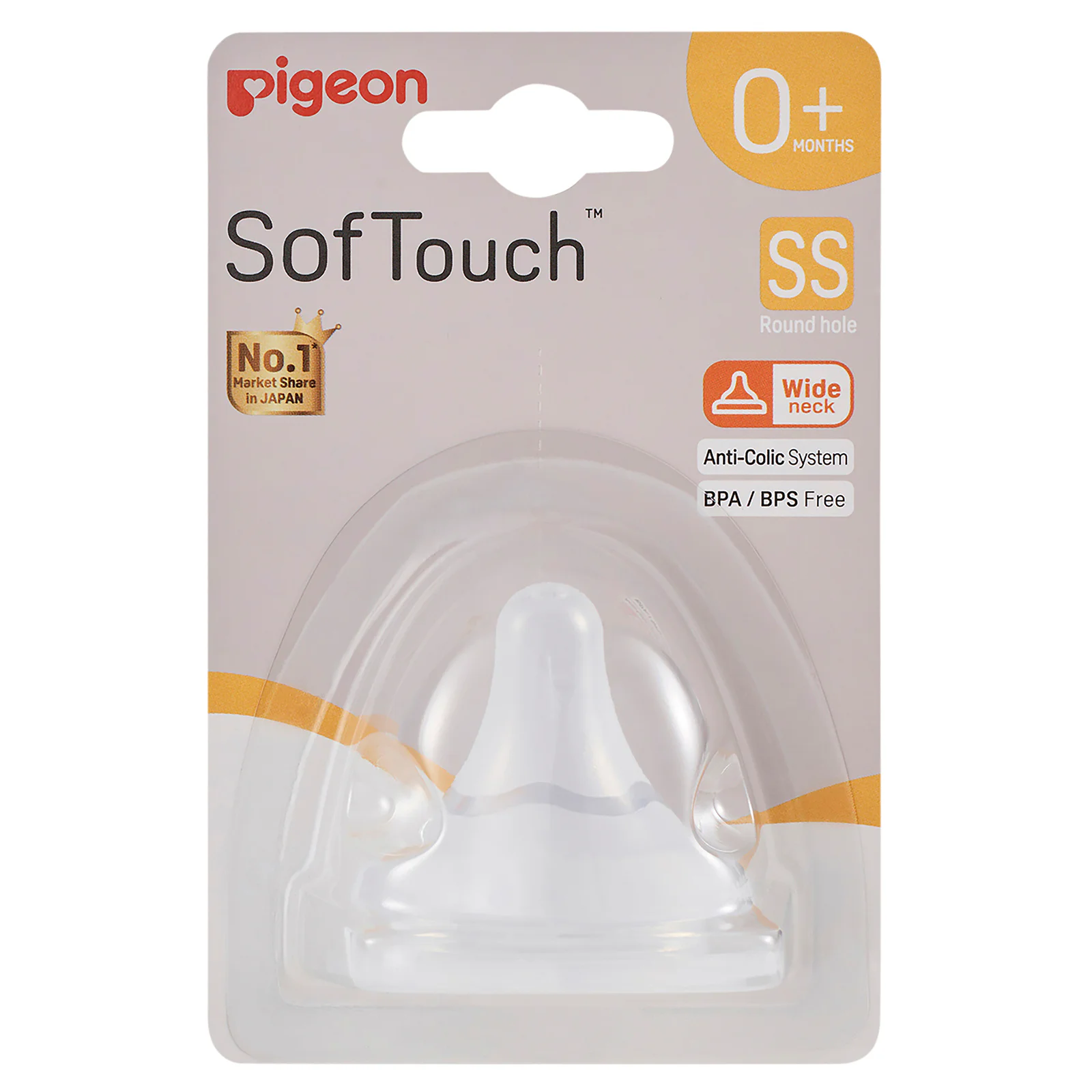 Pigeon Softouch 3 Nipple Blister 1 each