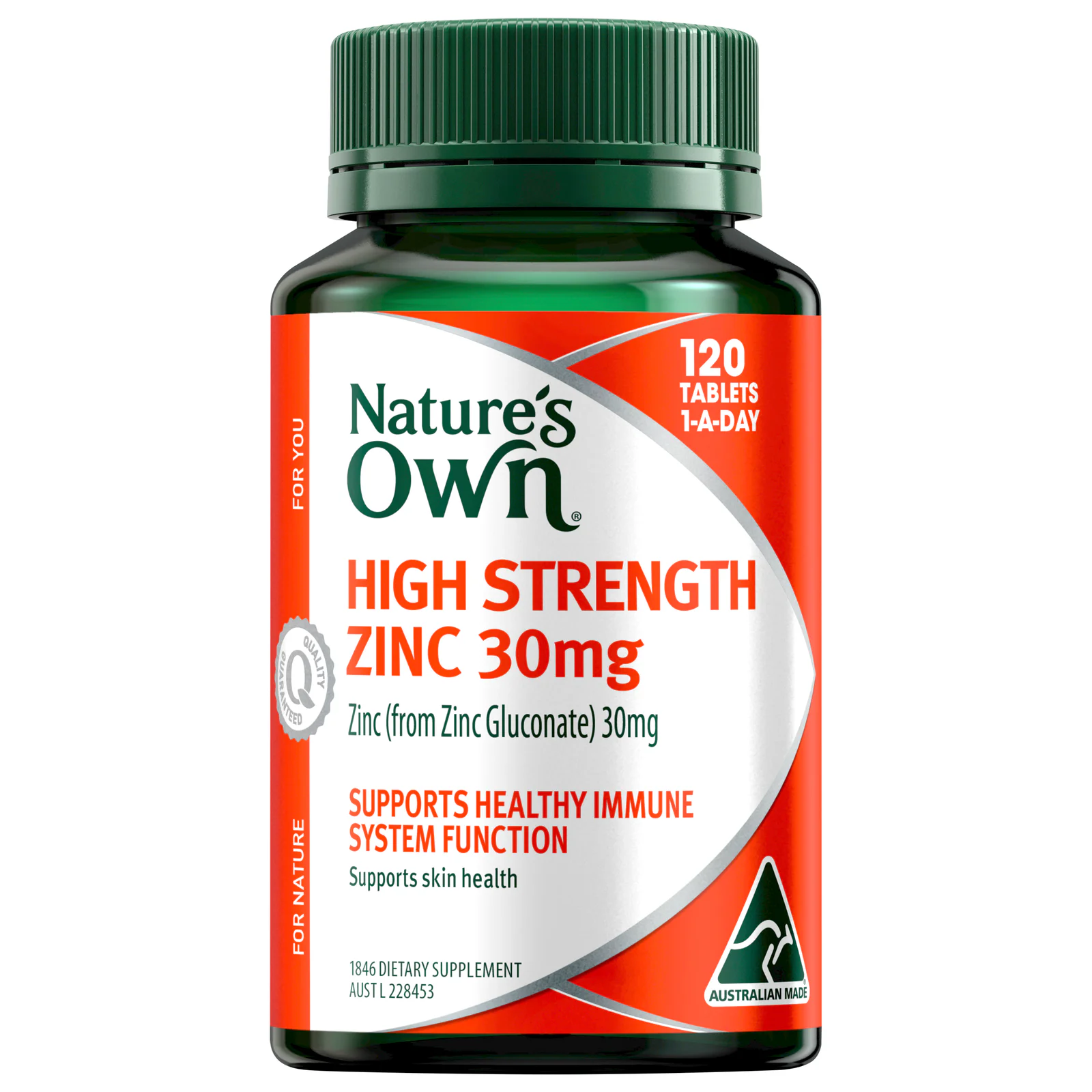 Nature's Own High Strength Zinc 30mg - 120 tablets
