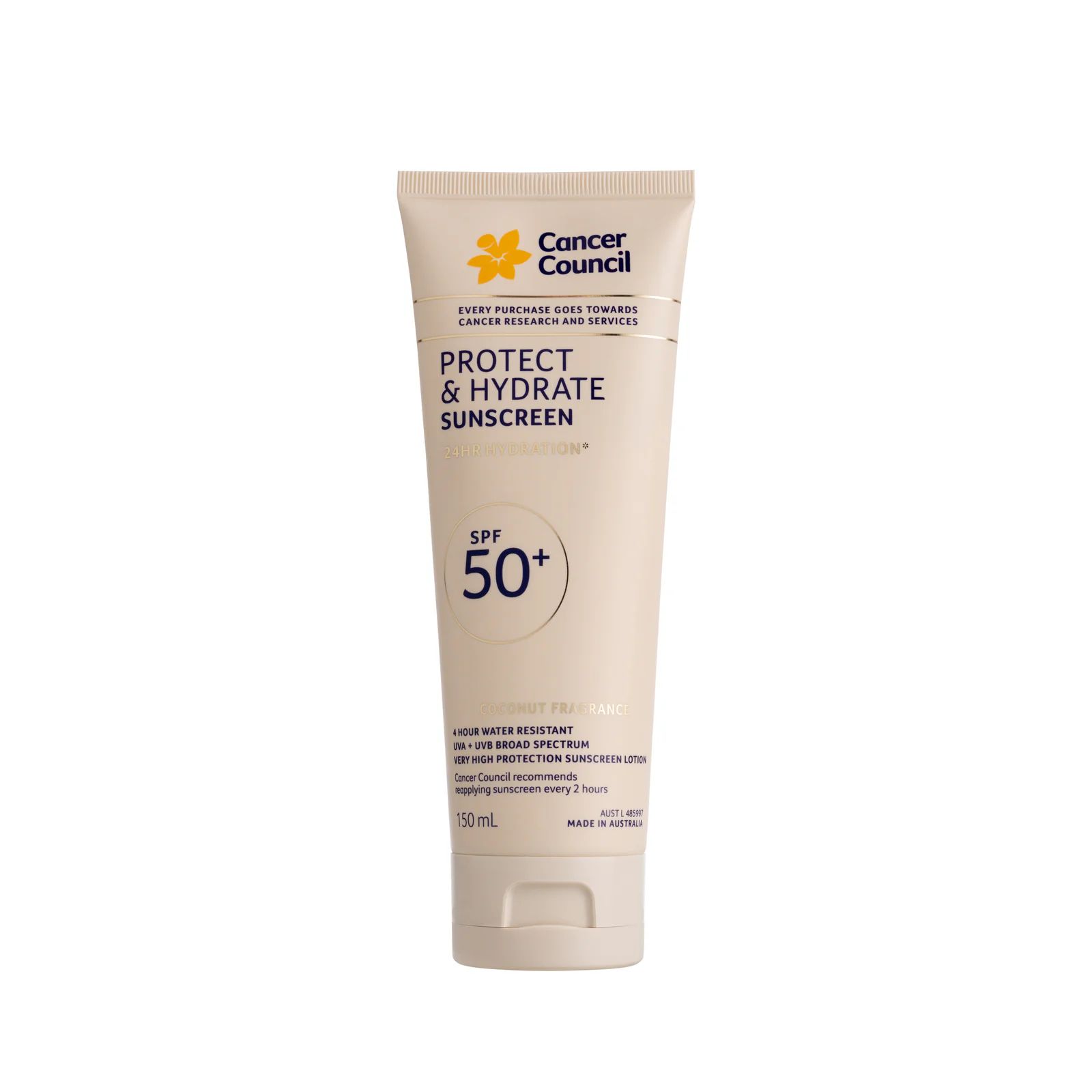 Cancer Council  Protect & Hydrate Suncreen (Coconut) SPF50+  150ml