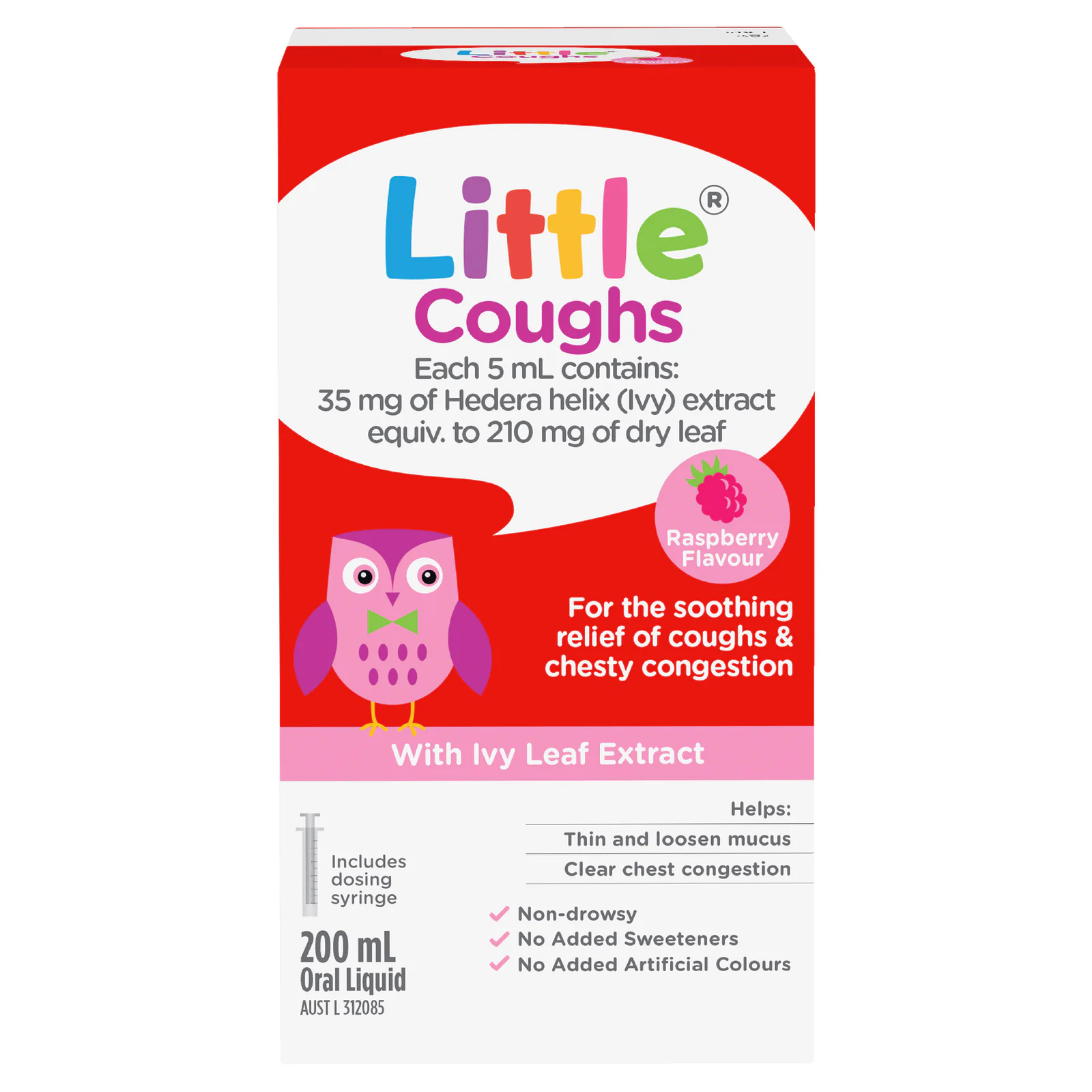 Little Coughs for Coughs & Chesty Congestion Raspberry 200ml