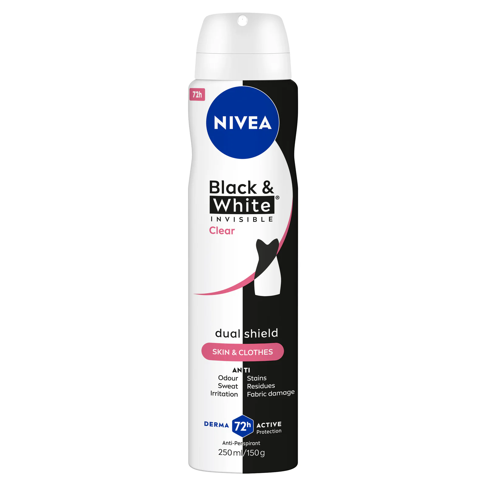 Nivea Deodorant Aerosol Invisible For Black & White Clear 250ml