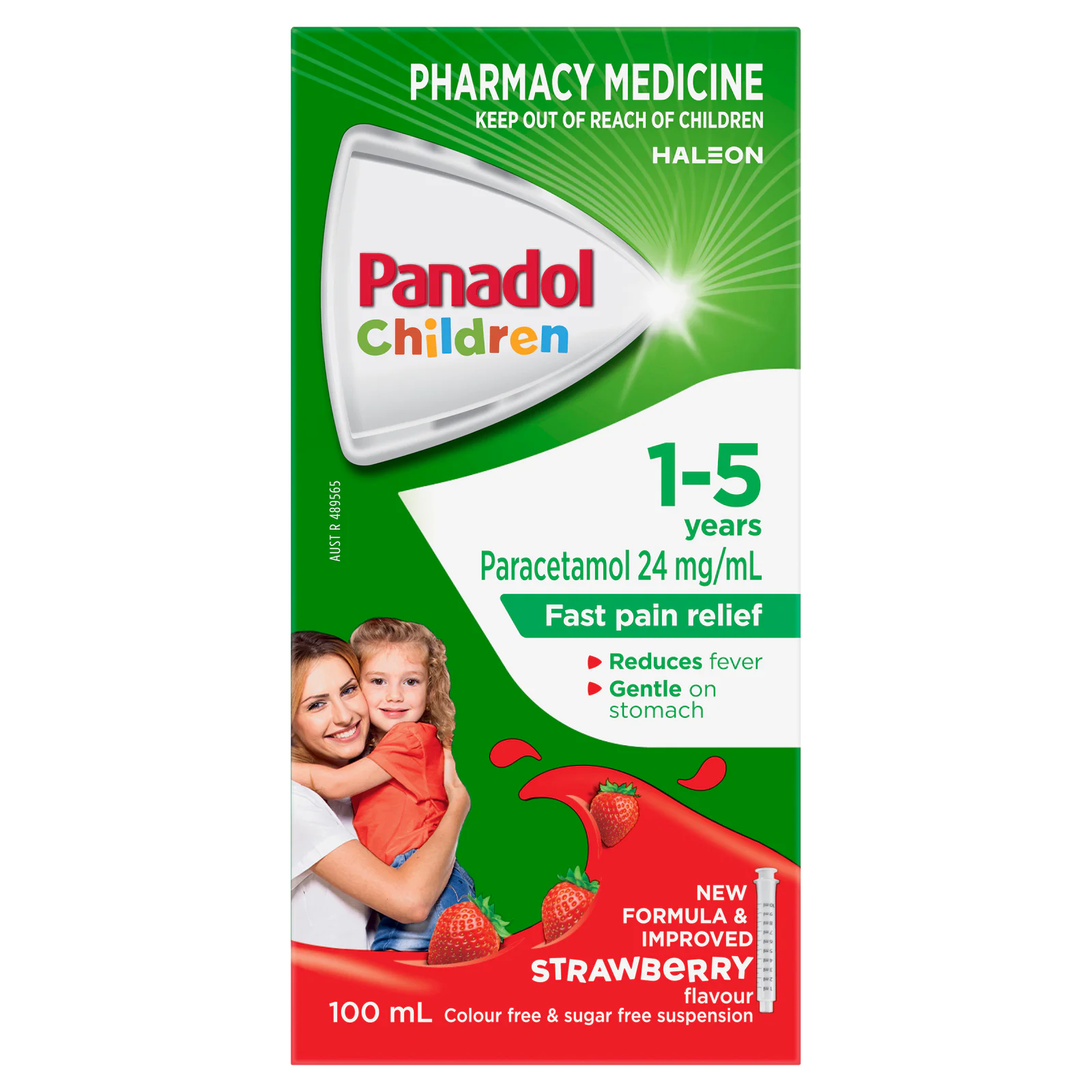 Panadol Children 1-5 Years Colourfree Suspension Strawberry Flavour 100ml
