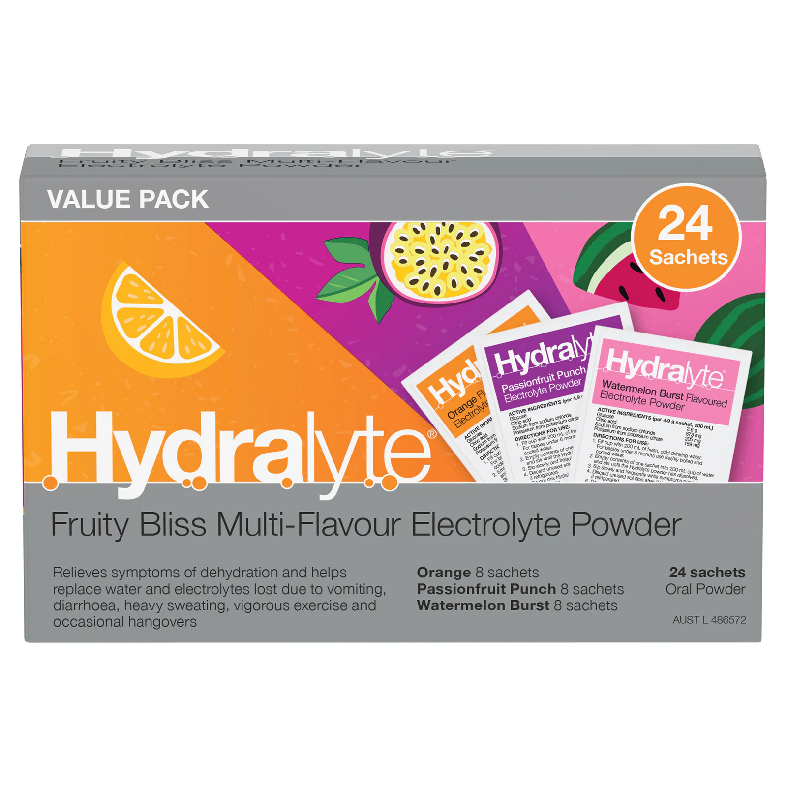 Hydralyte Electrolyte Powder Fruity Bliss 24 sachets