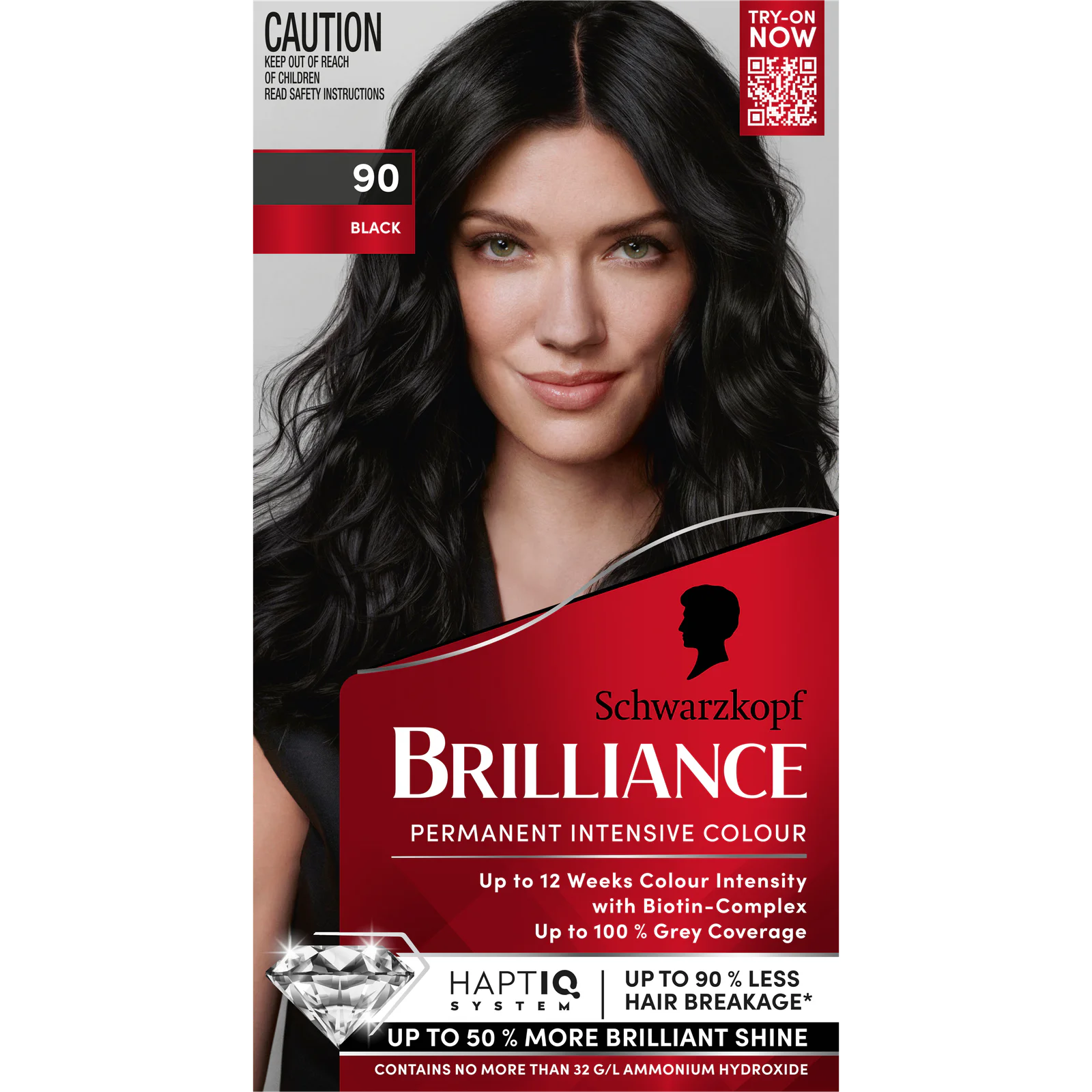 Schwarzkopf Brilliance 90 Black Permanent Hair Colour Kit
