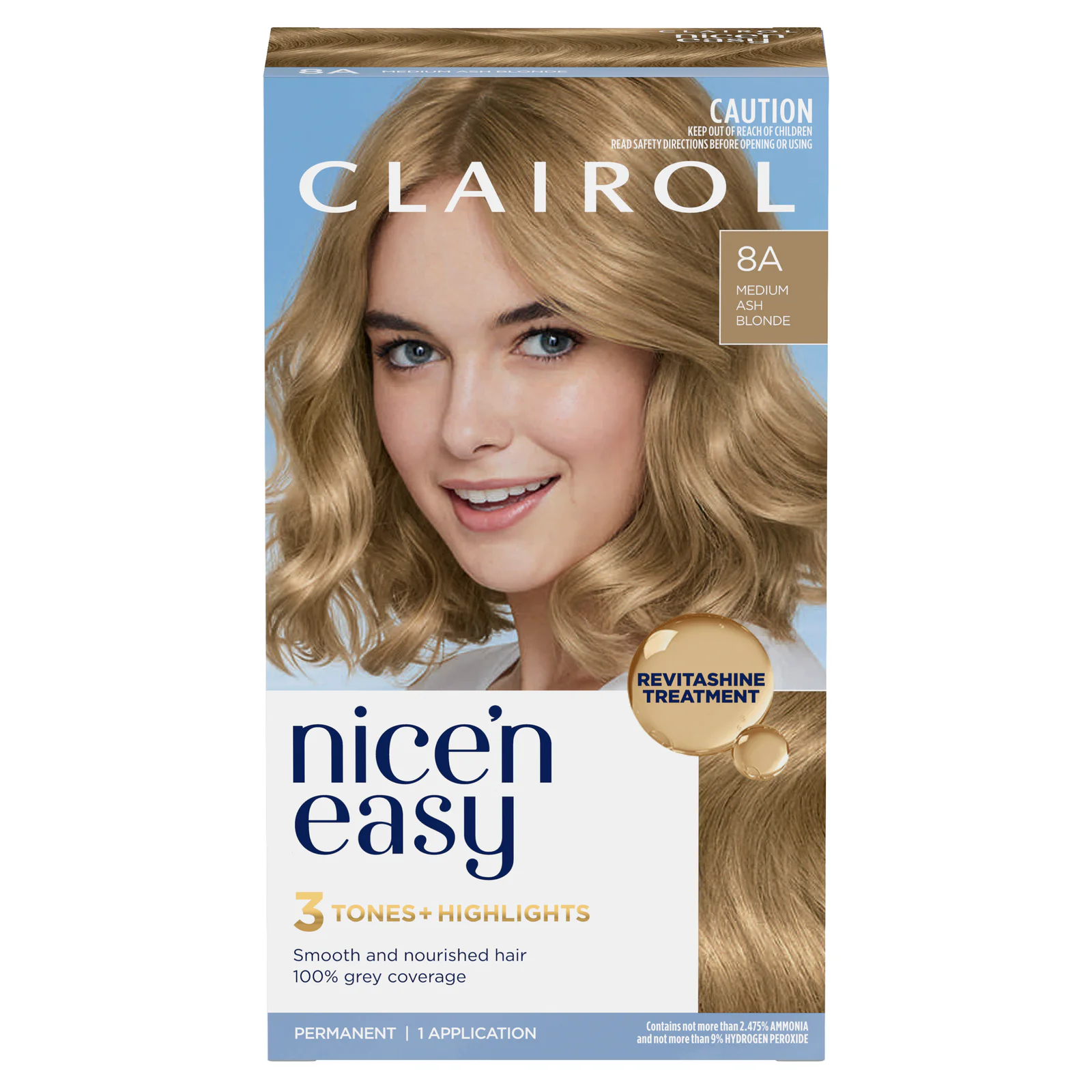 Clairol Nice'n Easy 8A Natural Medium Ash Blonde 1 pack