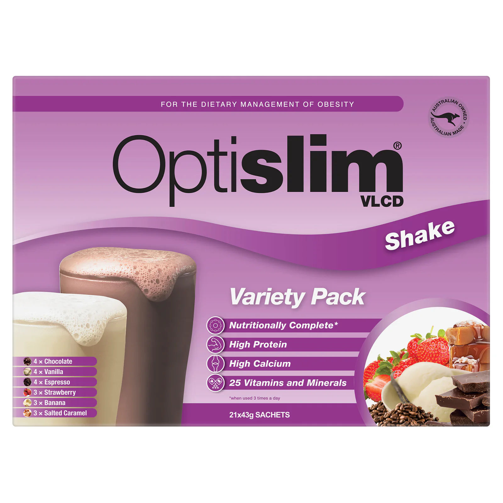 Optislim VLCD Shake Variety Pack 21 x 43g