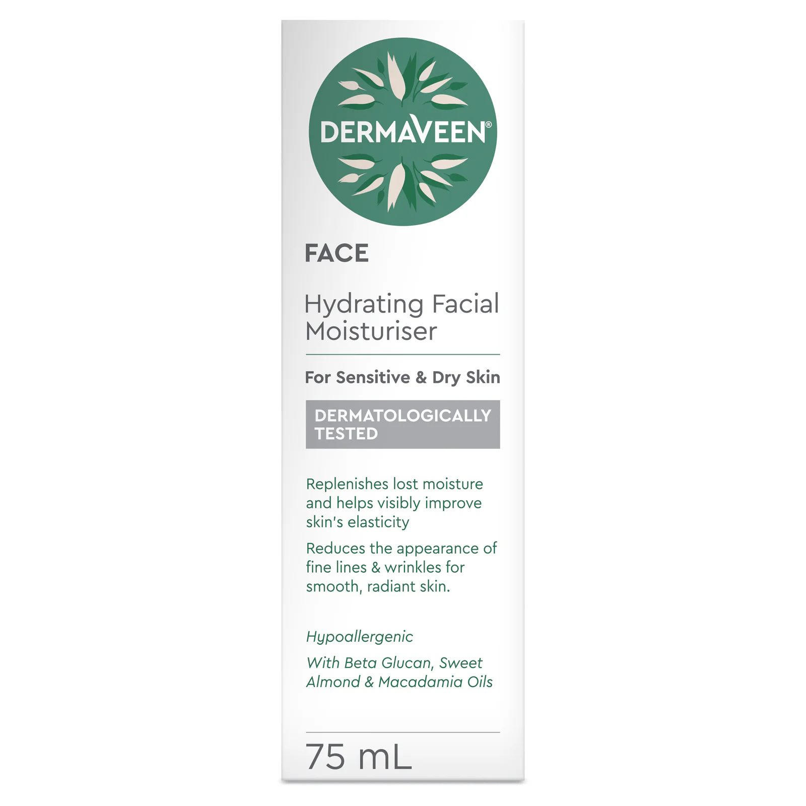 DermaVeen Daily Nourish Rich Facial Moisturiser 75ml