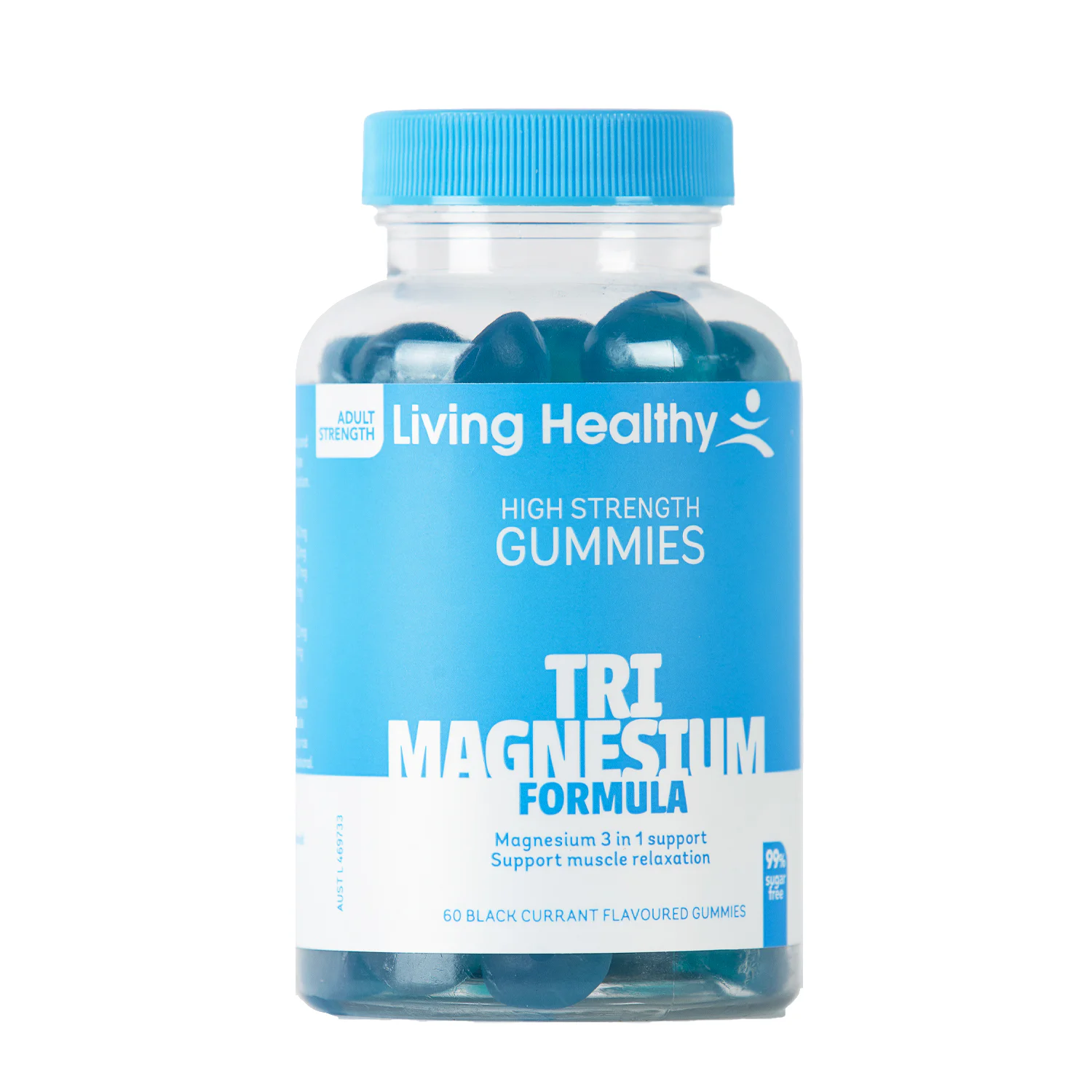 Living Healthy High Strength Gummies Tri Magnesium Formula 60 pastilles
