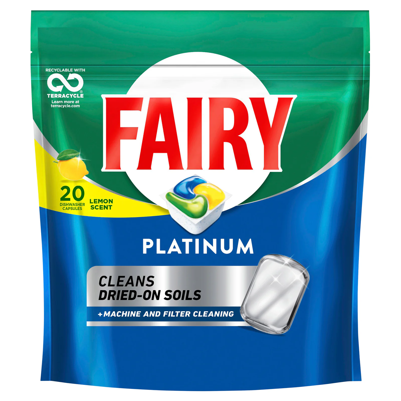 Fairy Platinum Lemon Dishwasher Tablets 20 Pack