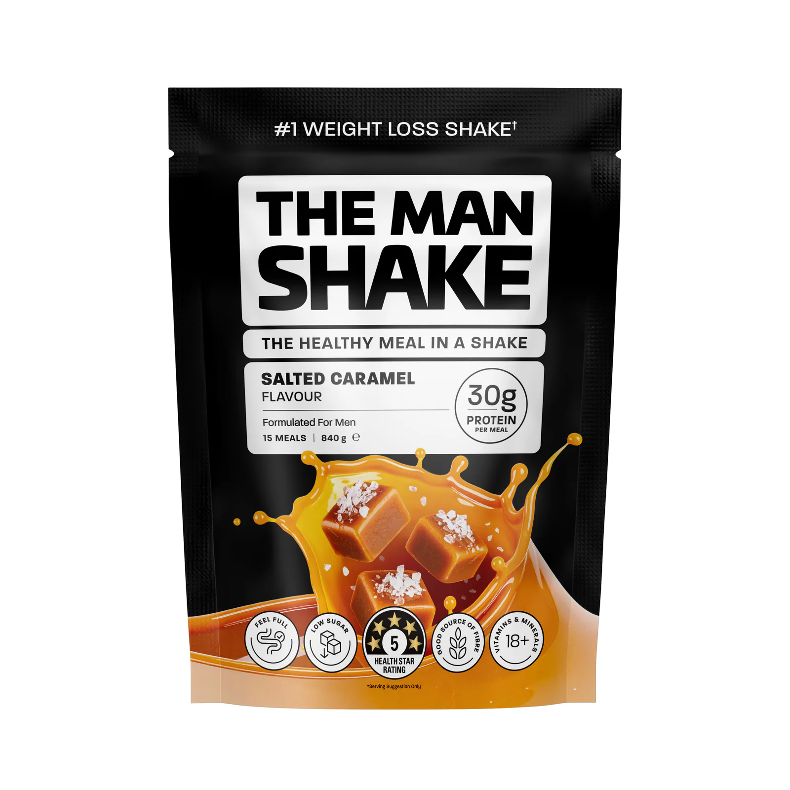 The Man Shake Meal Replacement Salted Caramel 840g