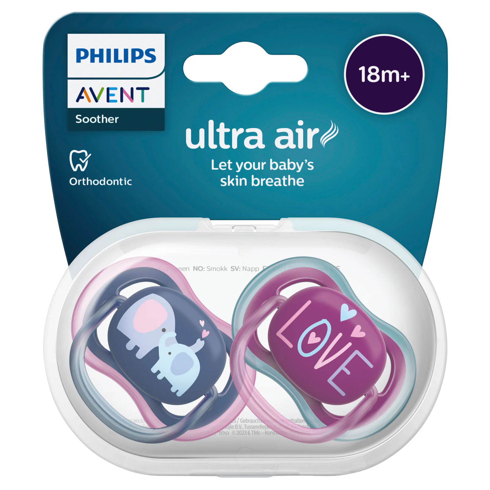 Avent Ultra Air Soother, 18+ Months, Deco Mixed 2 pack