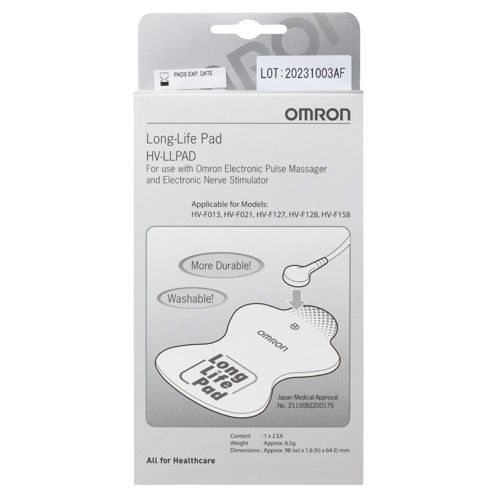Omron Tens Therapy Device Pad Long 1 Each