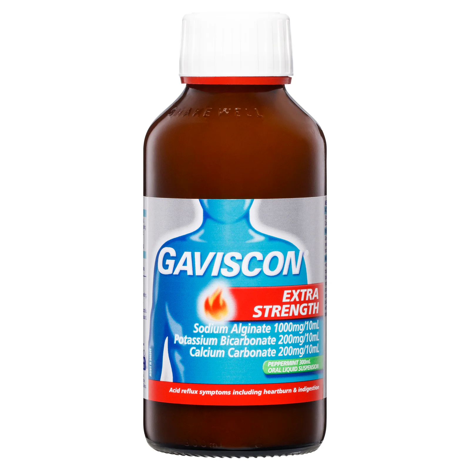 Gaviscon Extra Strength Heartburn And Indigestion Relief Peppermint Liquid 300ml