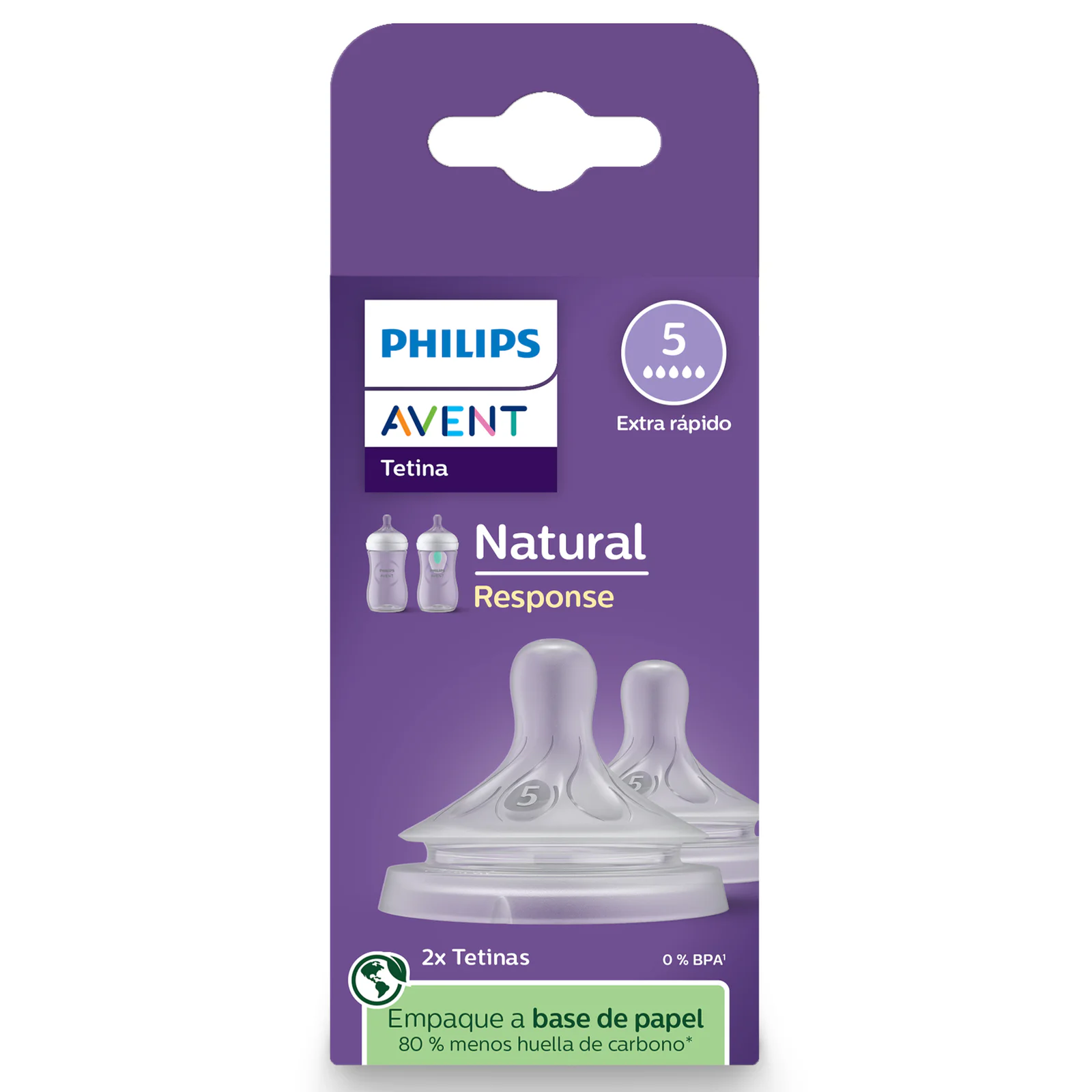 Avent Natural Response Teats 6 Month+ Flow 5 - 2 packs