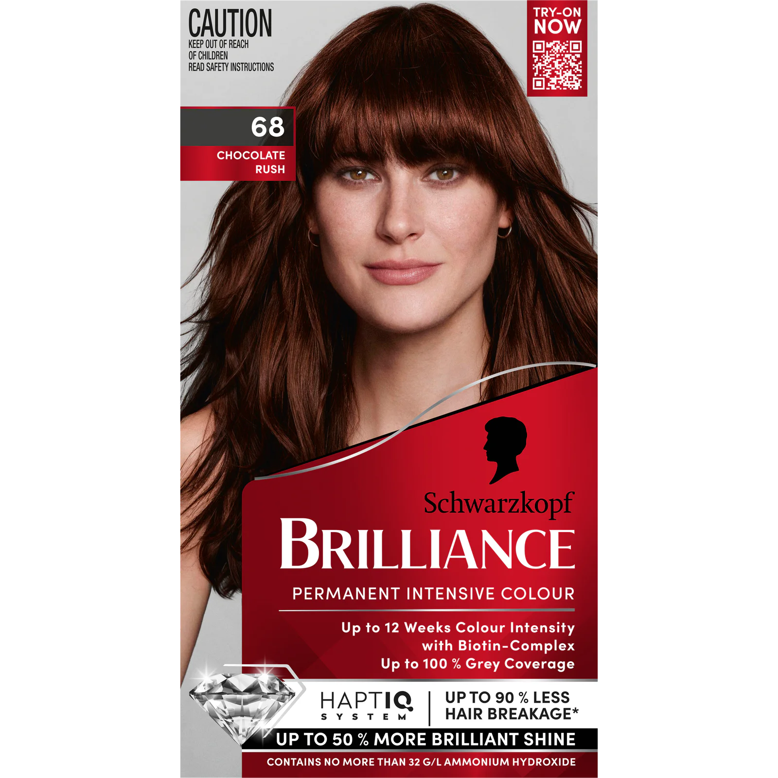 Schwarzkopf Brilliance 68 Chocolate Rush Permanent Hair Colour 1 Kit