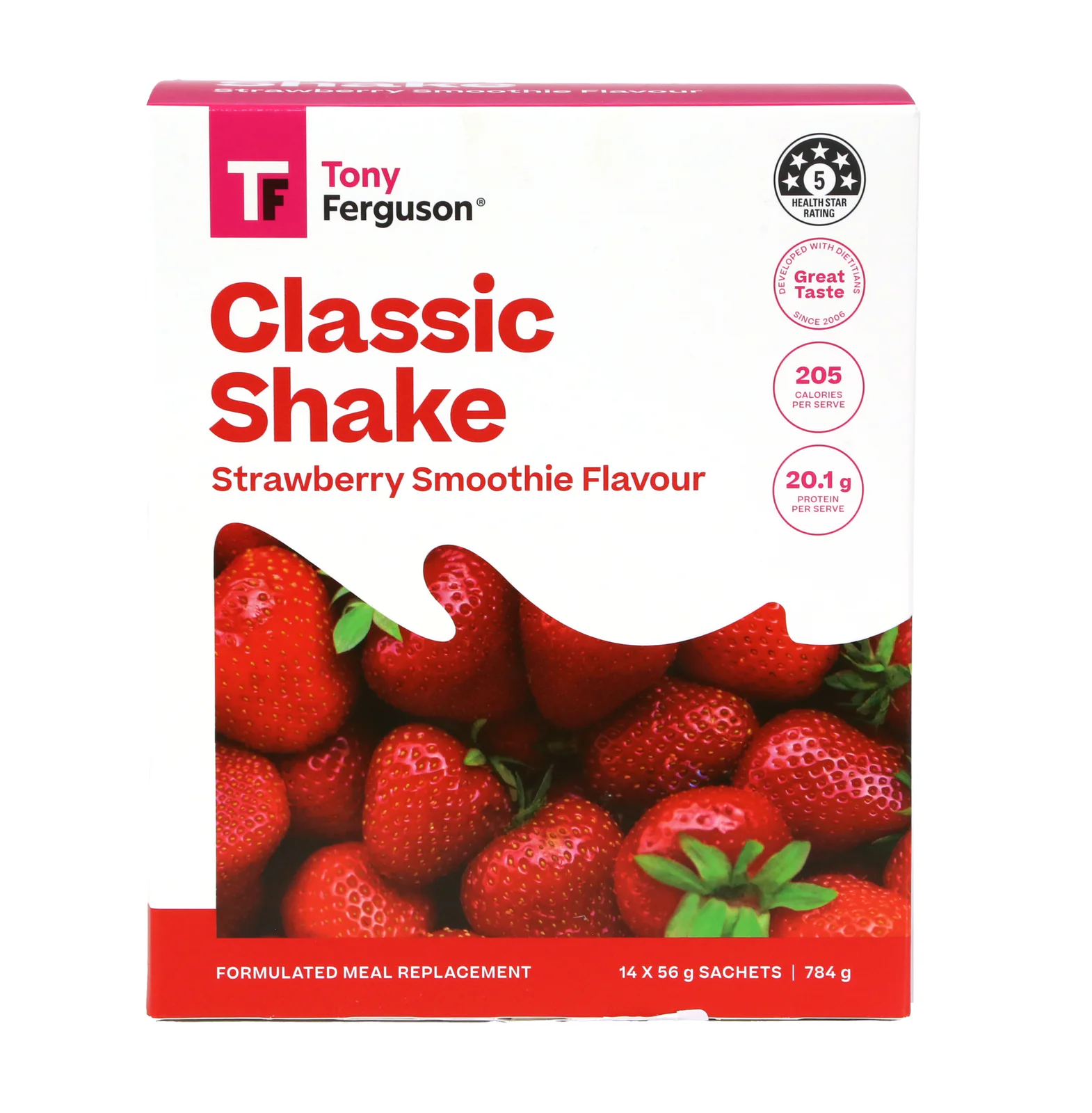 Tony Ferguson Classic Shake Strawberry Smoothie 14 pack