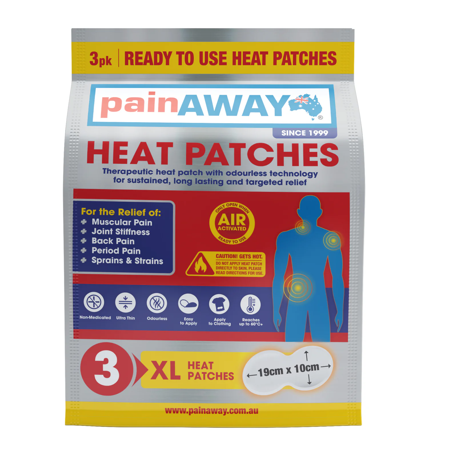 Pain Away Heat Patches Extra Large 3 pack
