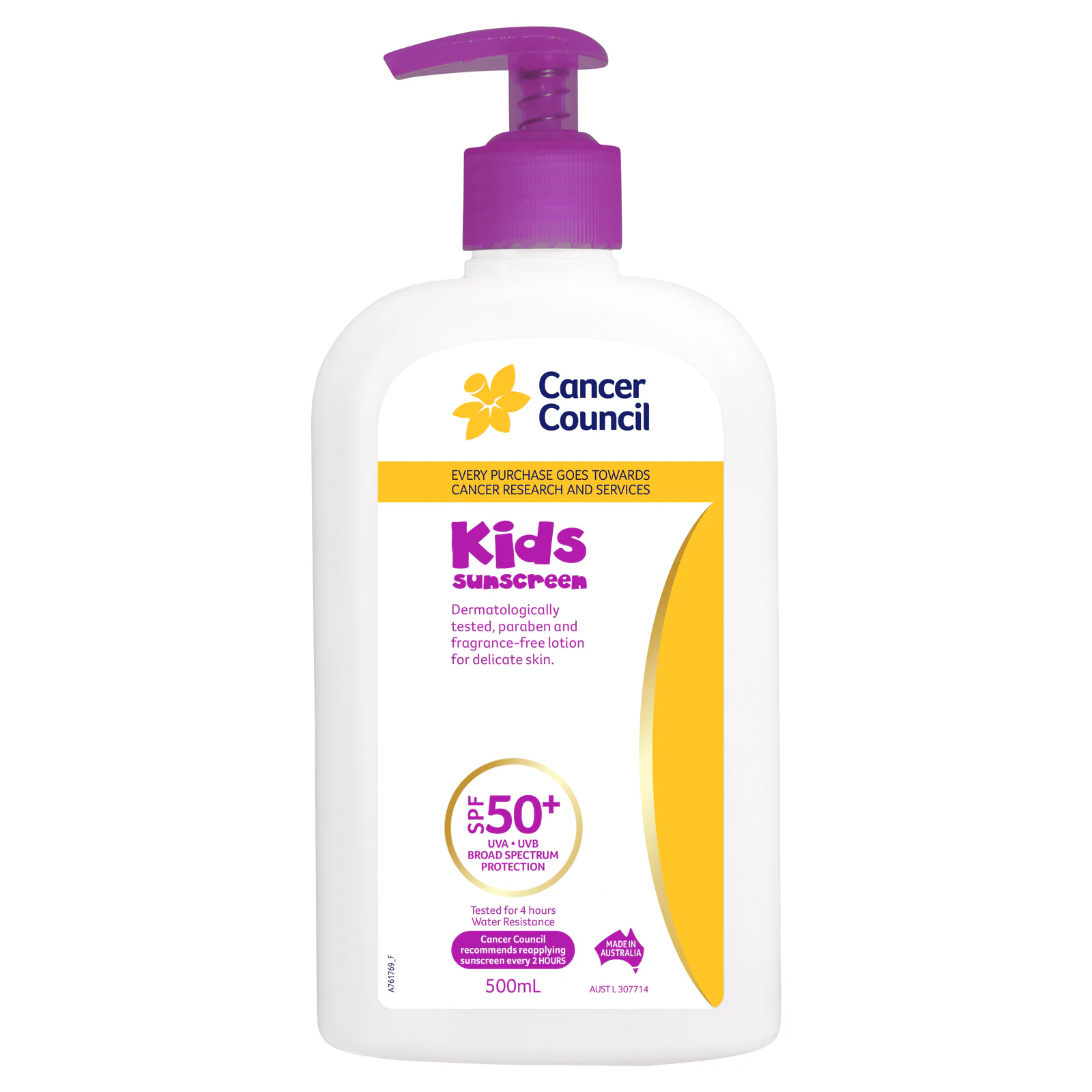 Cancer Council Kids Sunscreen SPF 50+ Pump 500ml