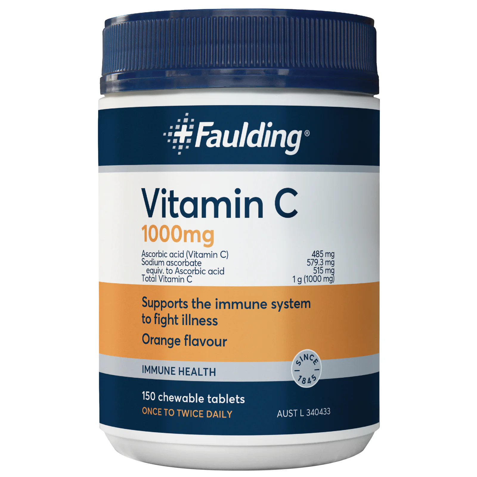Faulding Vitamin C 1000mg -150 chewable tablets