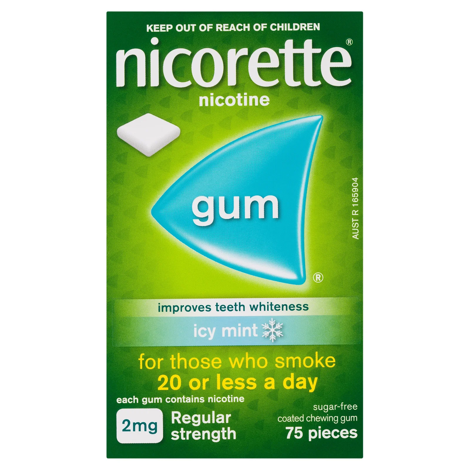 Nicorette Gum Icy Mint 2mg 75 pieces