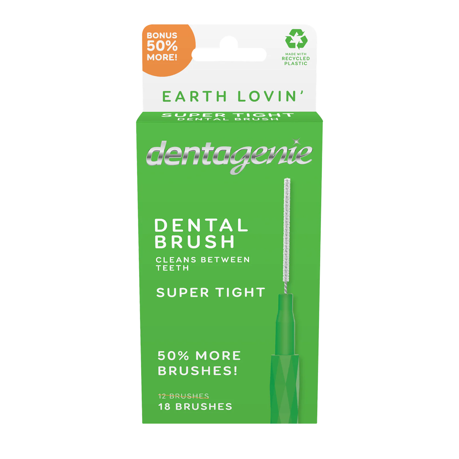 Dentagenie Interdental Brush Super Tight Green 12 Pack