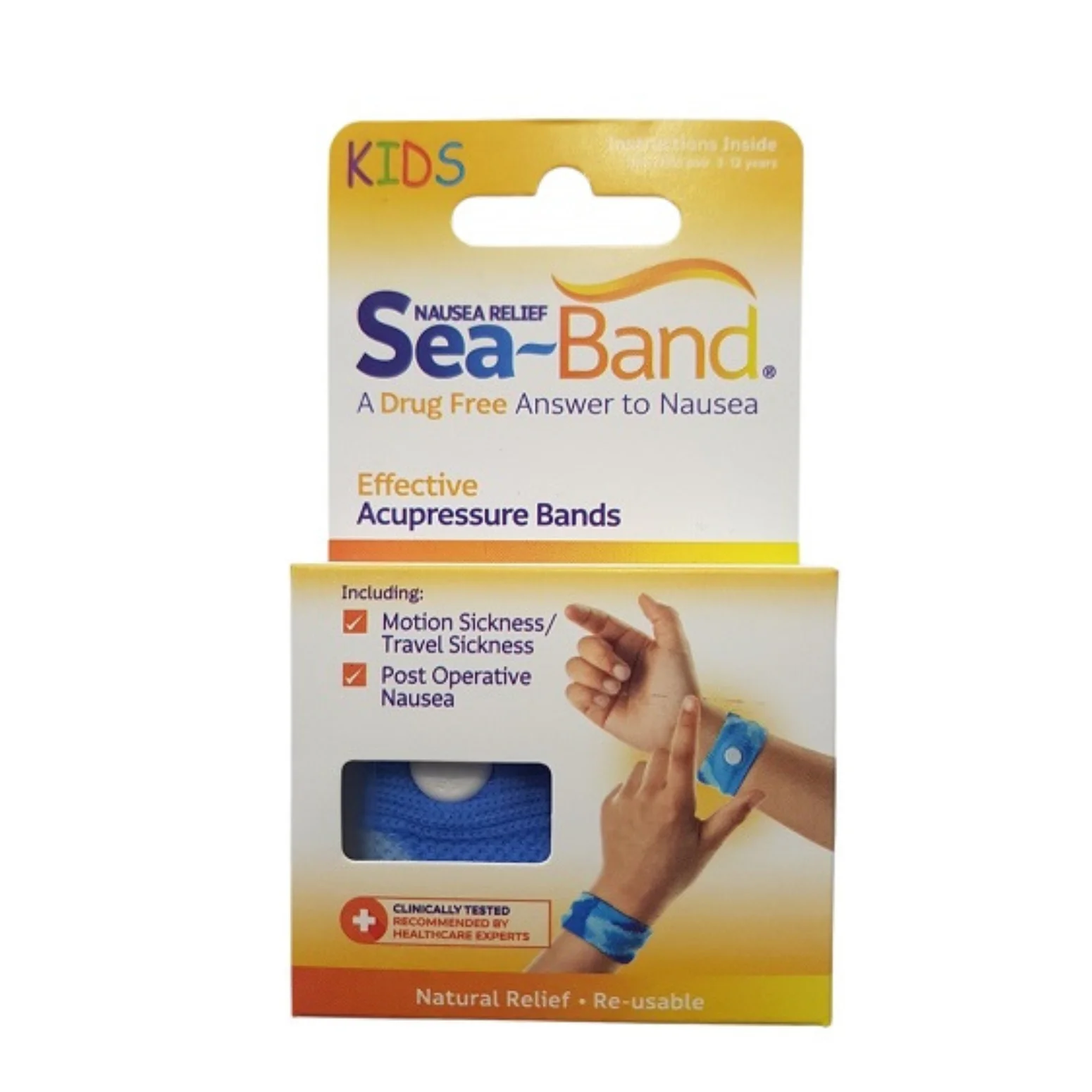 Sea Band Acupressure Wristband For Nausea Relief Child 1 pair