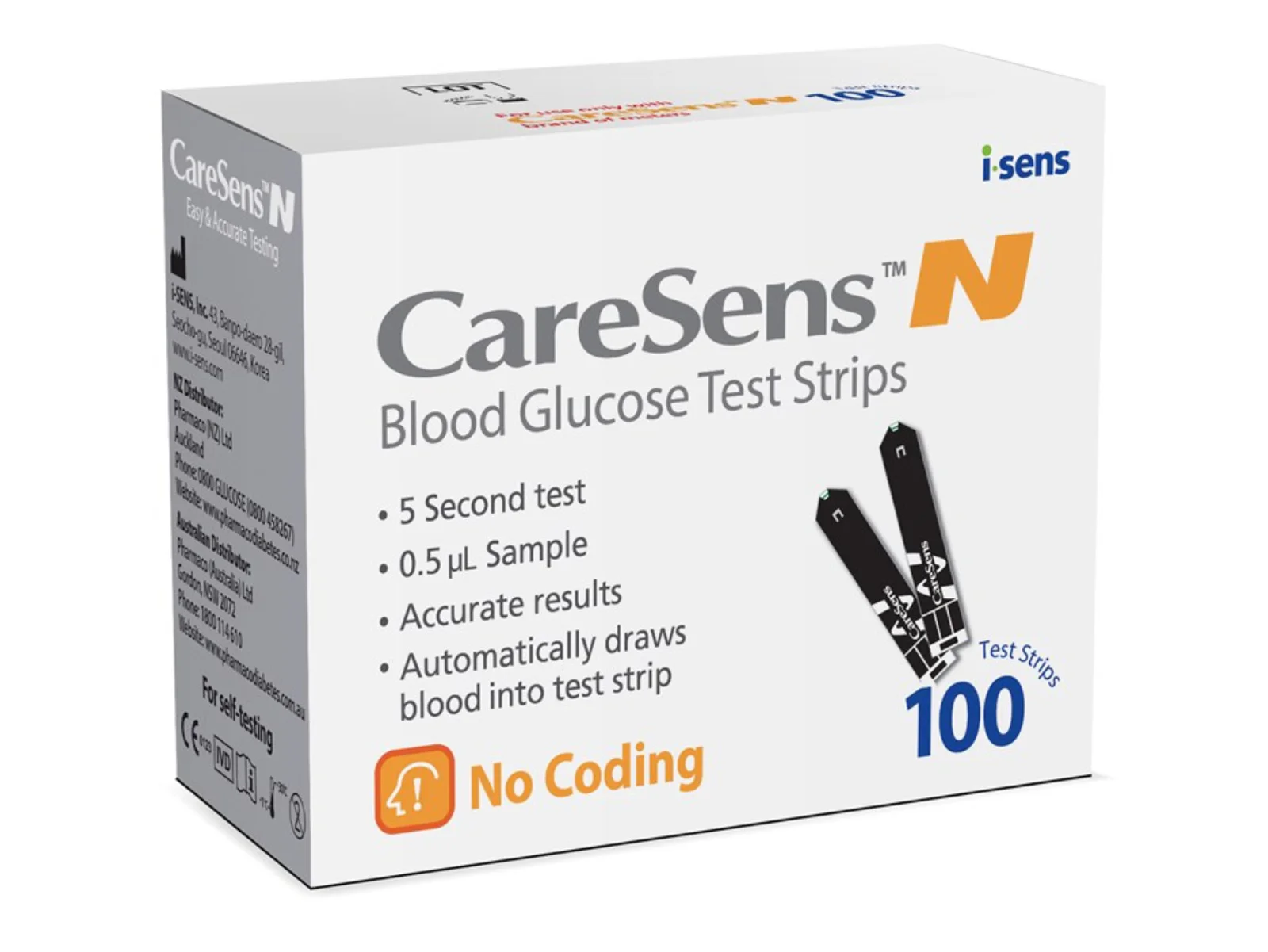 CareSens N Blood Glucose Test Strips 100