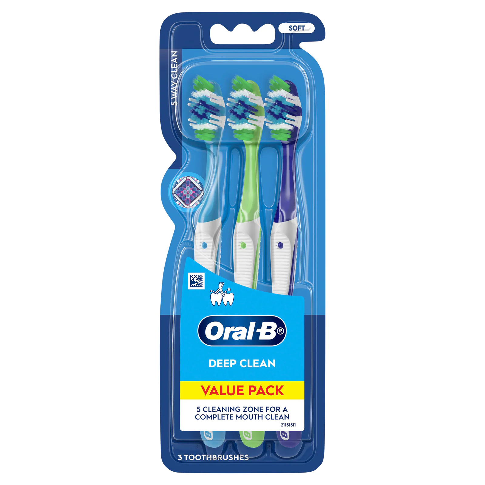Oral-B Complete 5 Way Clean Soft Toothbrush 3 Pack