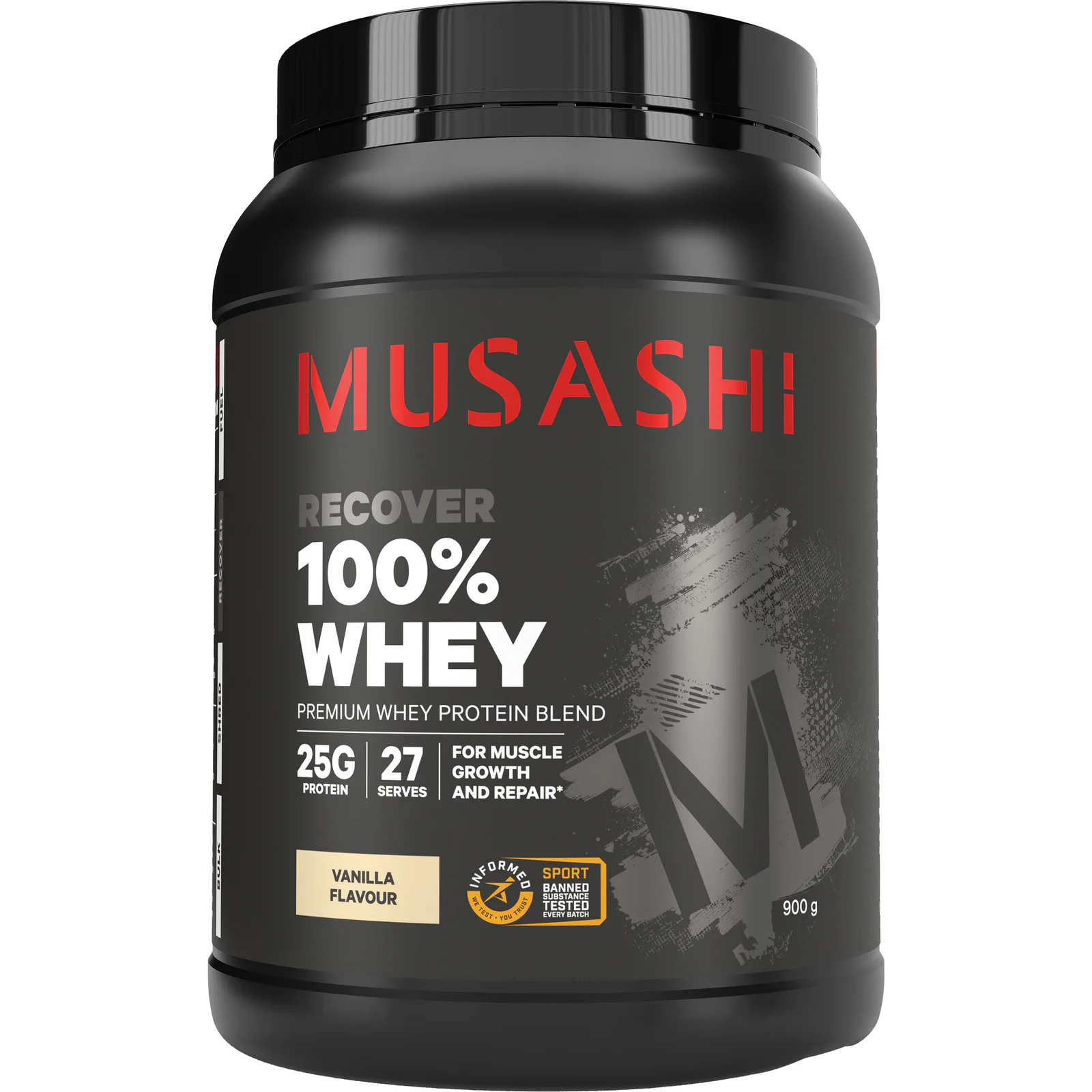 Musashi 100% Whey Protein Powder Vanilla Milkshake 900g