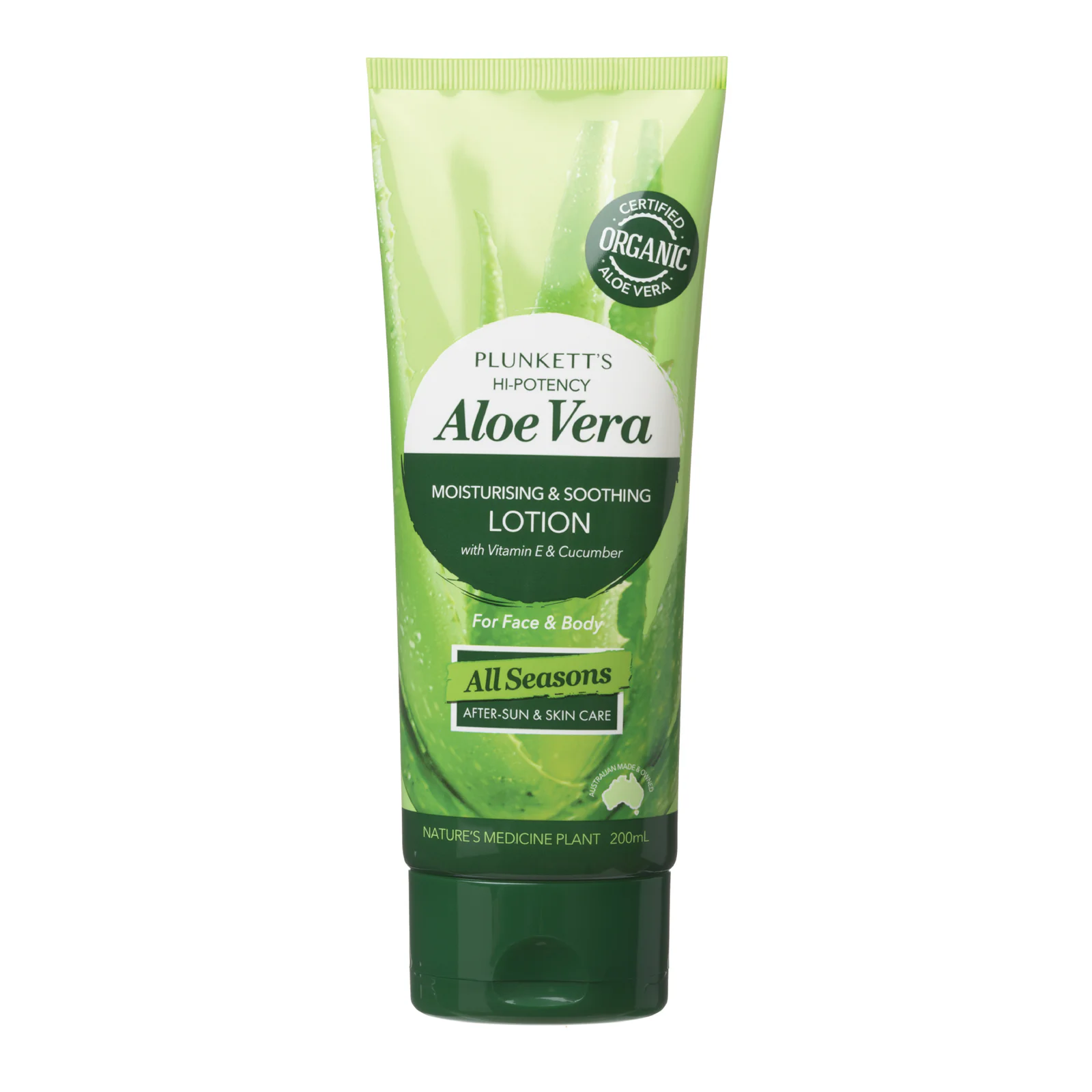 Plunkett's Aloe Vera Hi-Potency Moisturiser Lotion 200ml