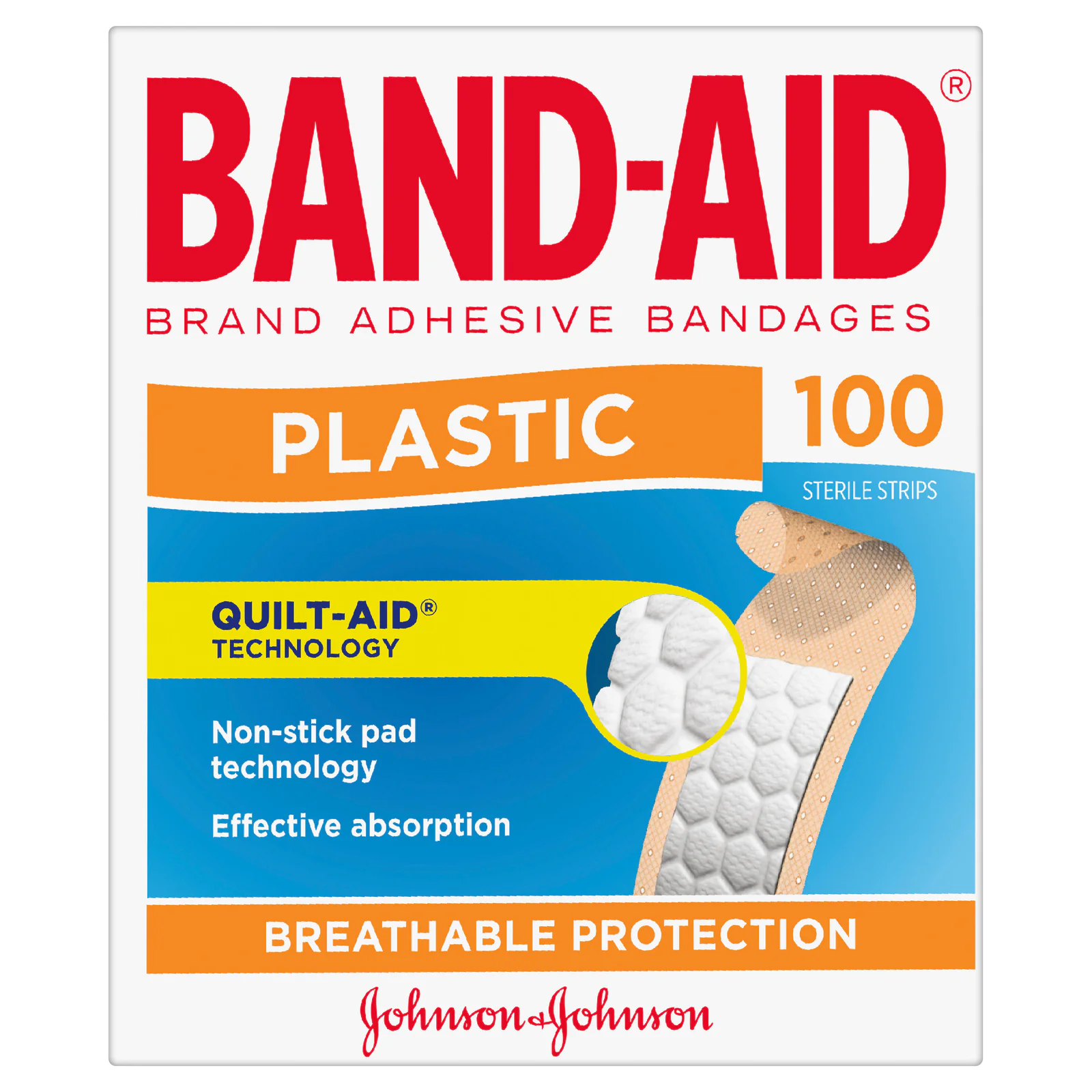 Band-Aid Plastic Strips 100 pack