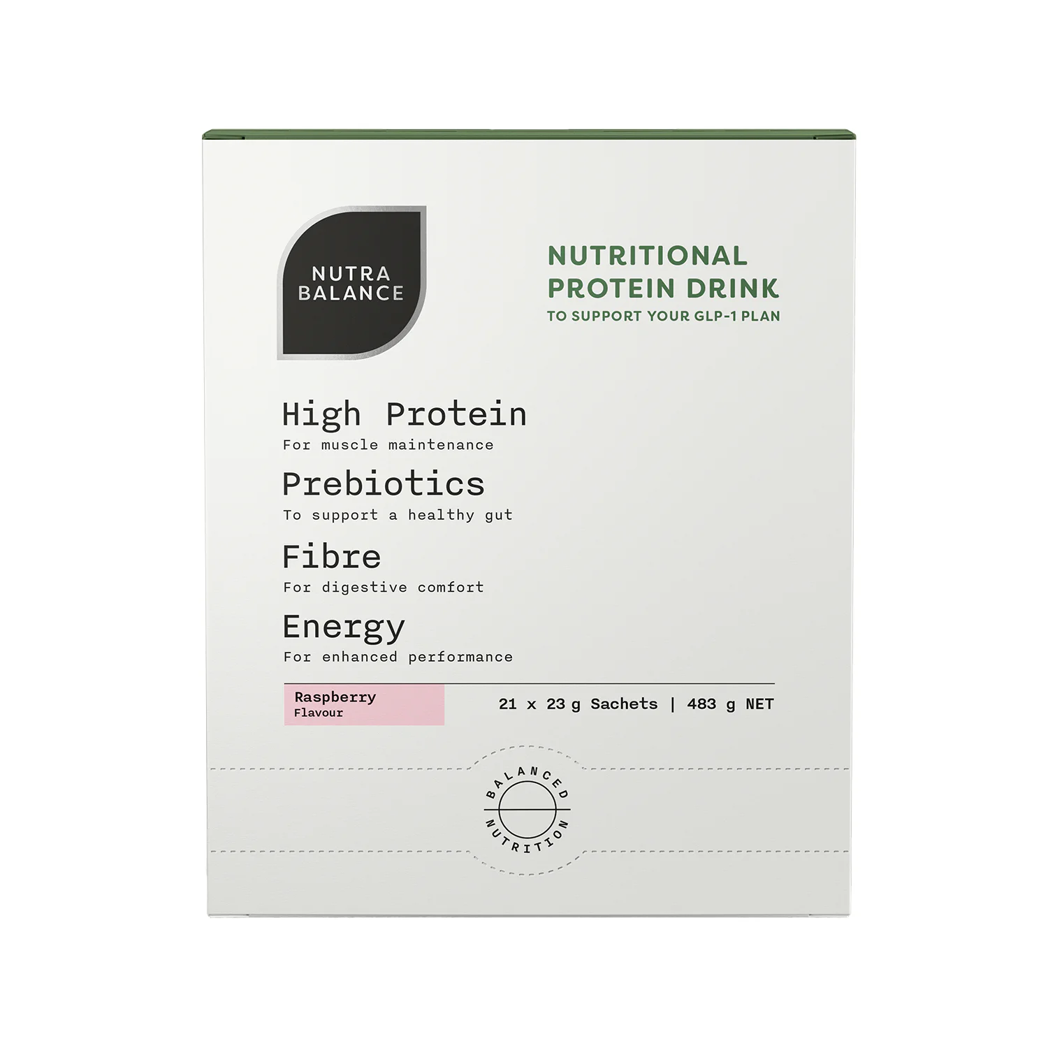 Nutrabalance Nutritional Protein Drink Raspberry 483g - 21 pack