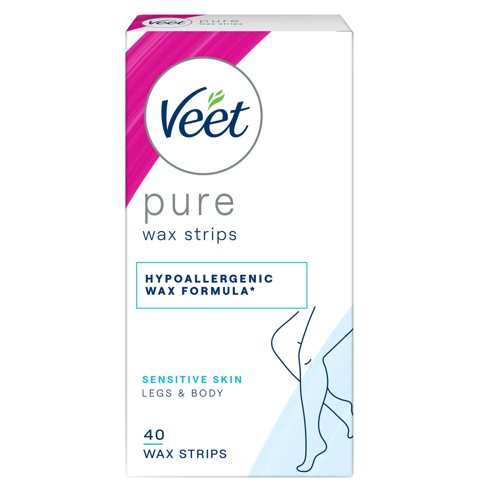 Veet Pure Leg Wax Strips 40 pack