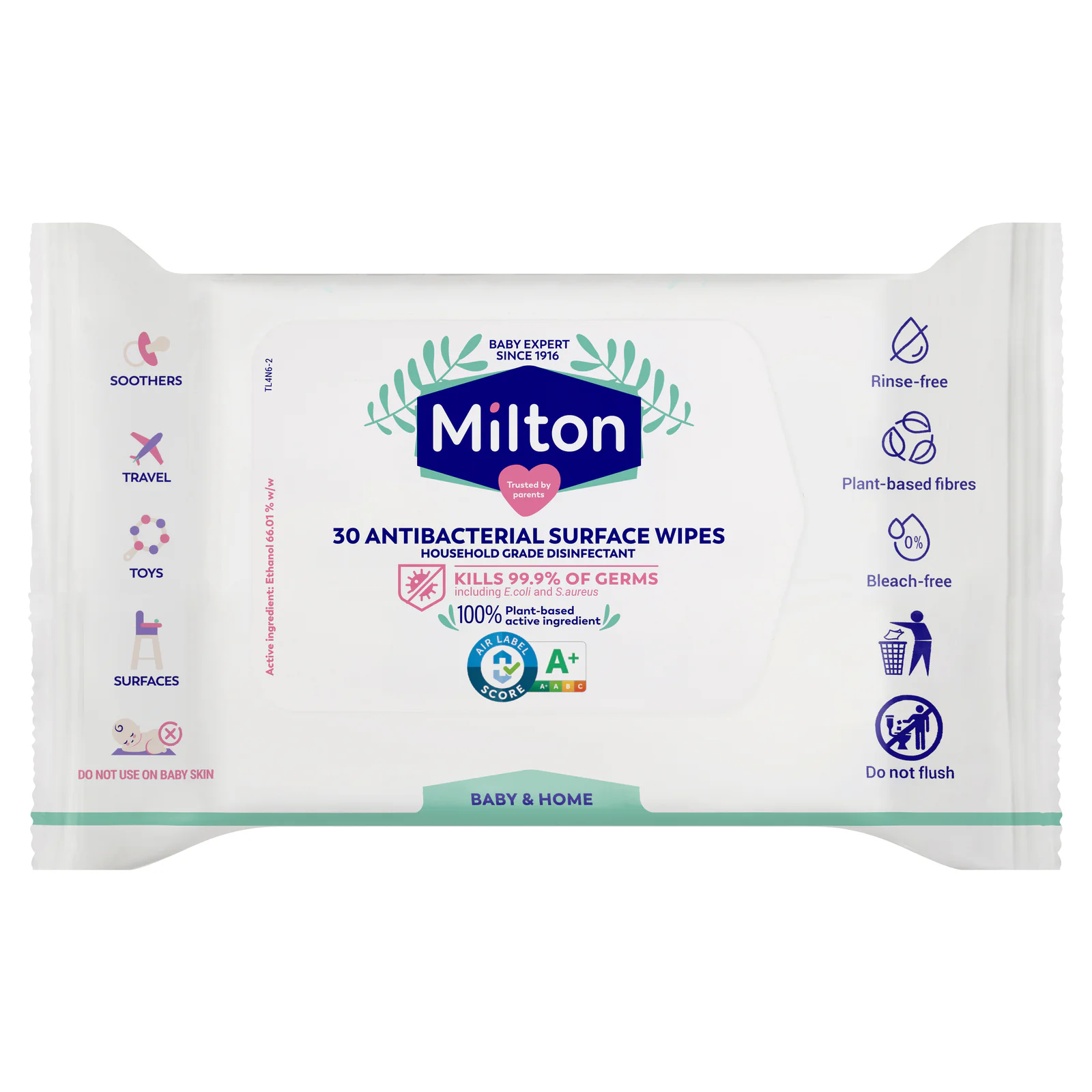 Milton Antibacterial Wipes 30 Pack