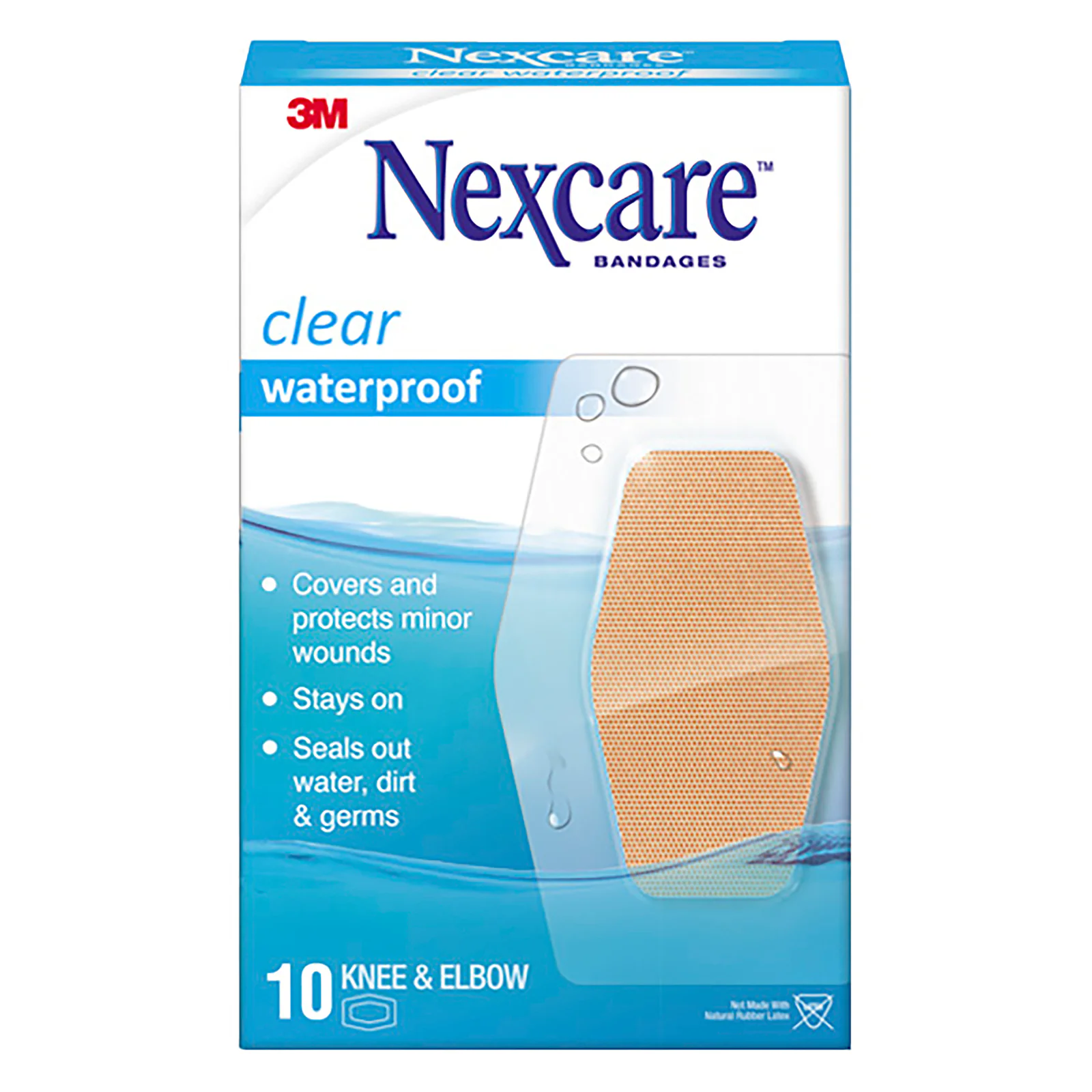 Nexcare Strips Waterproof Clear Large 10 pack